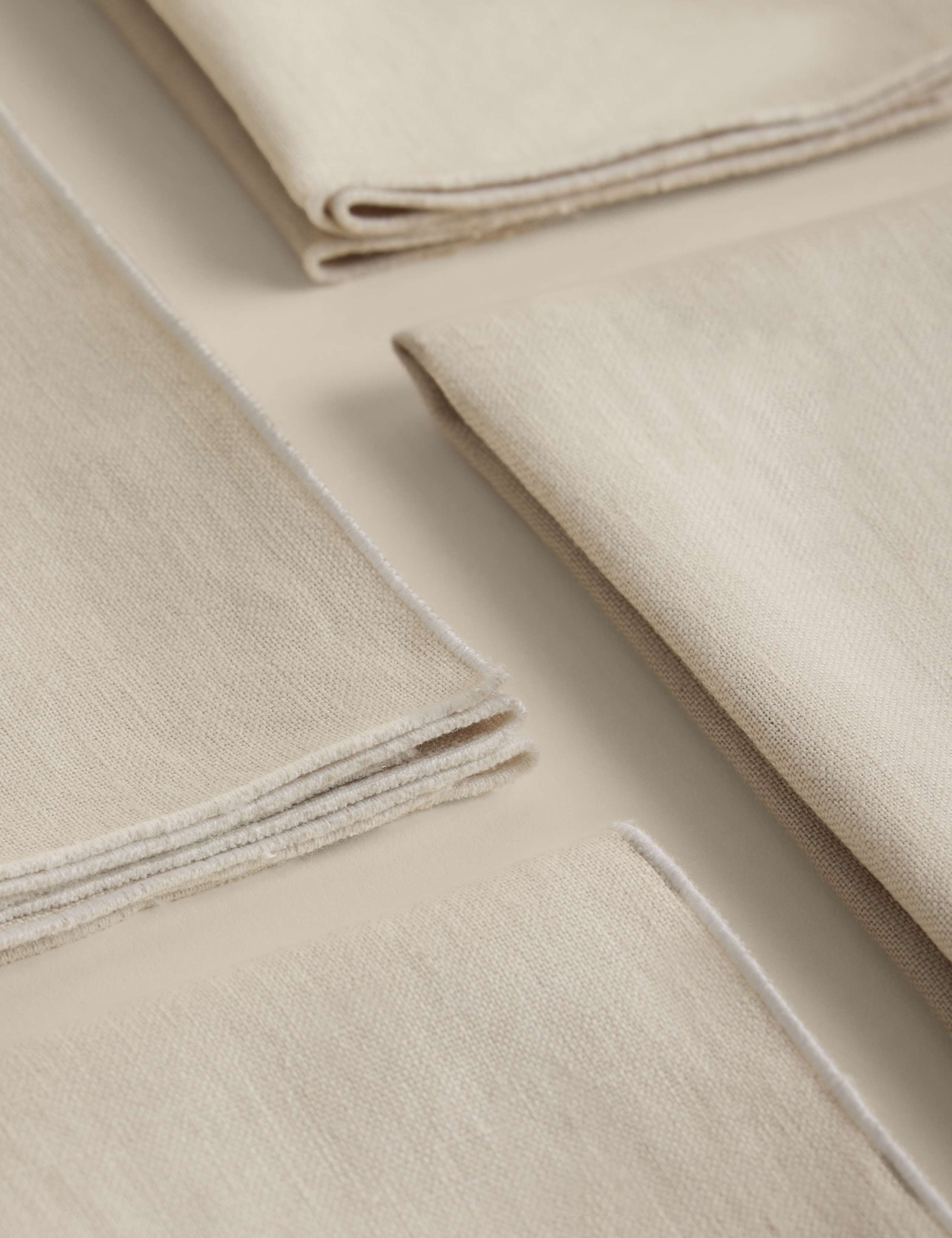 4 Pack Pure Linen Embroidered Edge Napkins 4 of 4