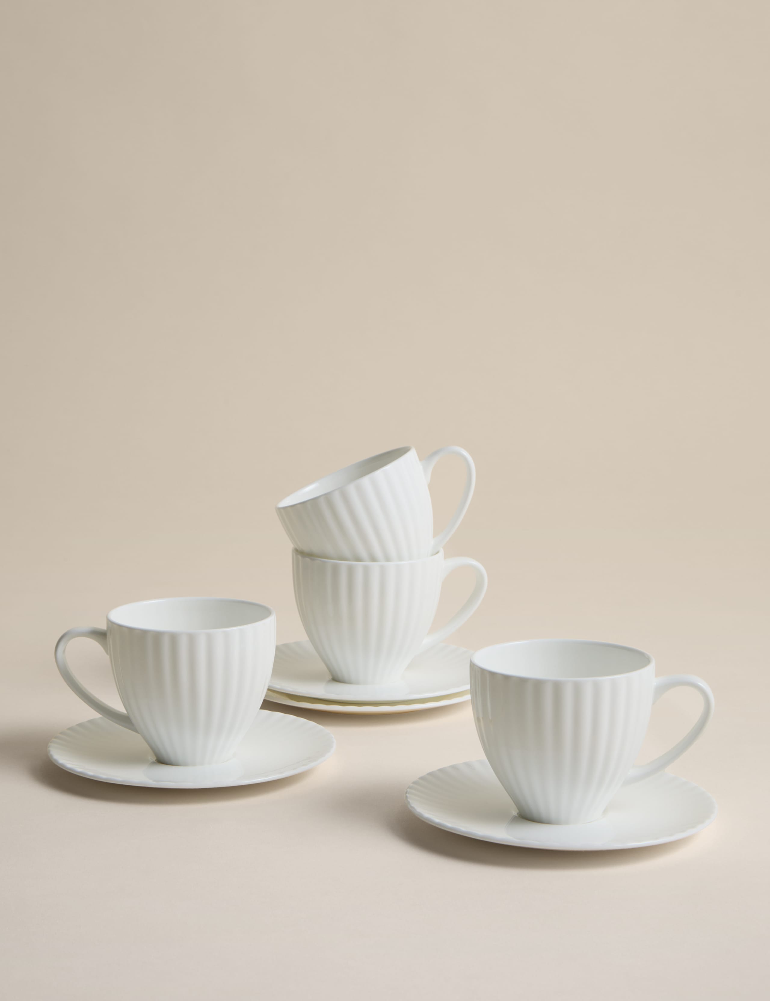 Set of 4 Hampton Fluted Tea Cups 3 of 4