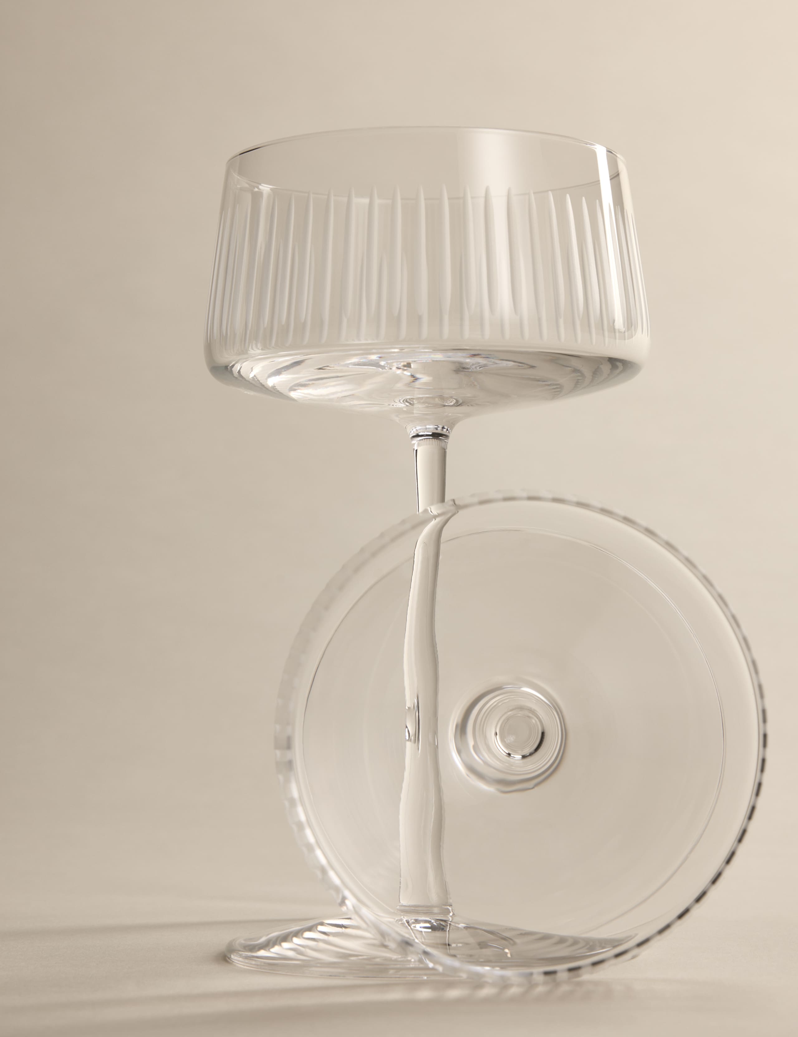 Set of 2 Crystal Dishwasher Safe Coupe Glasses 3 of 5