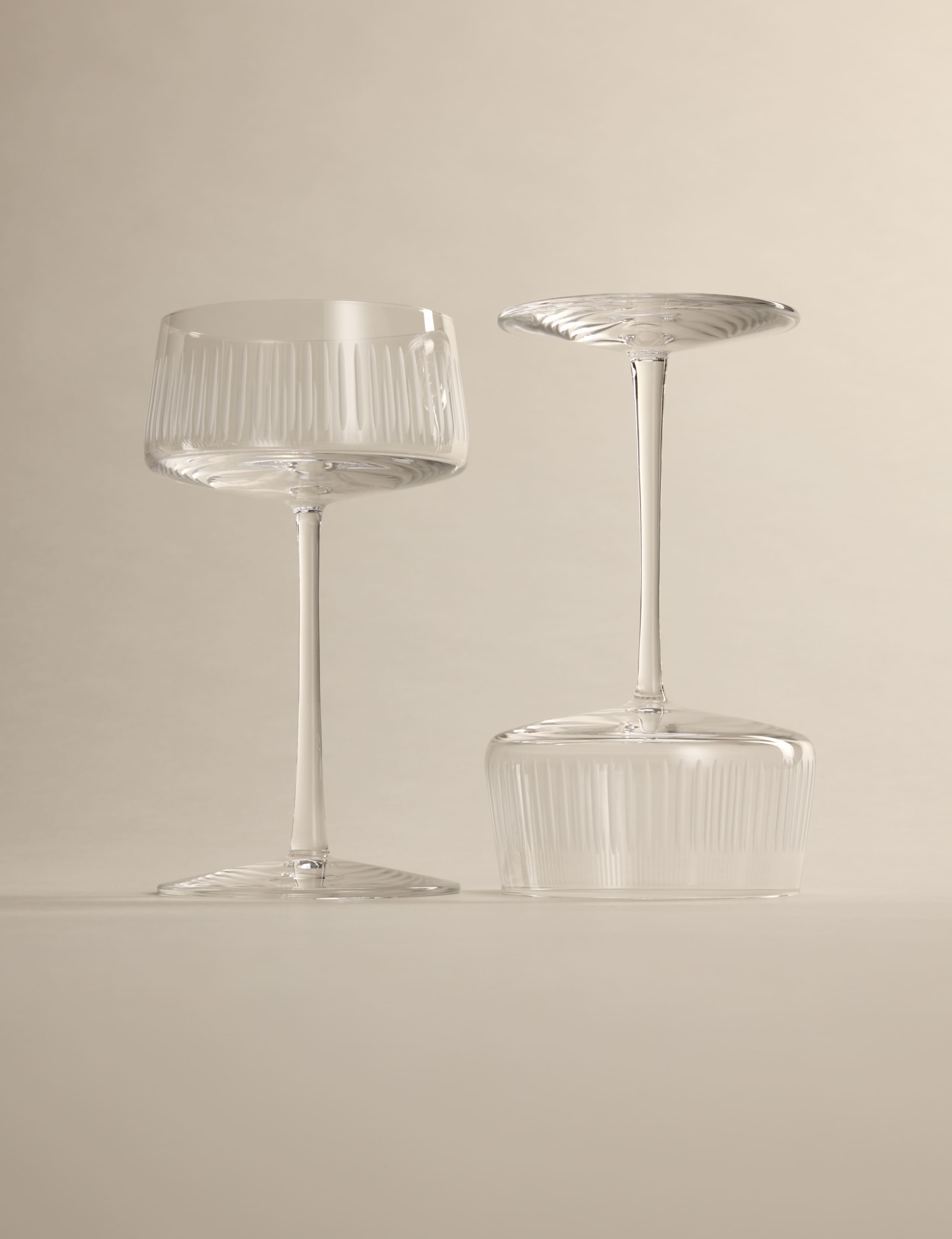 Set of 2 Crystal Dishwasher Safe Coupe Glasses 4 of 5