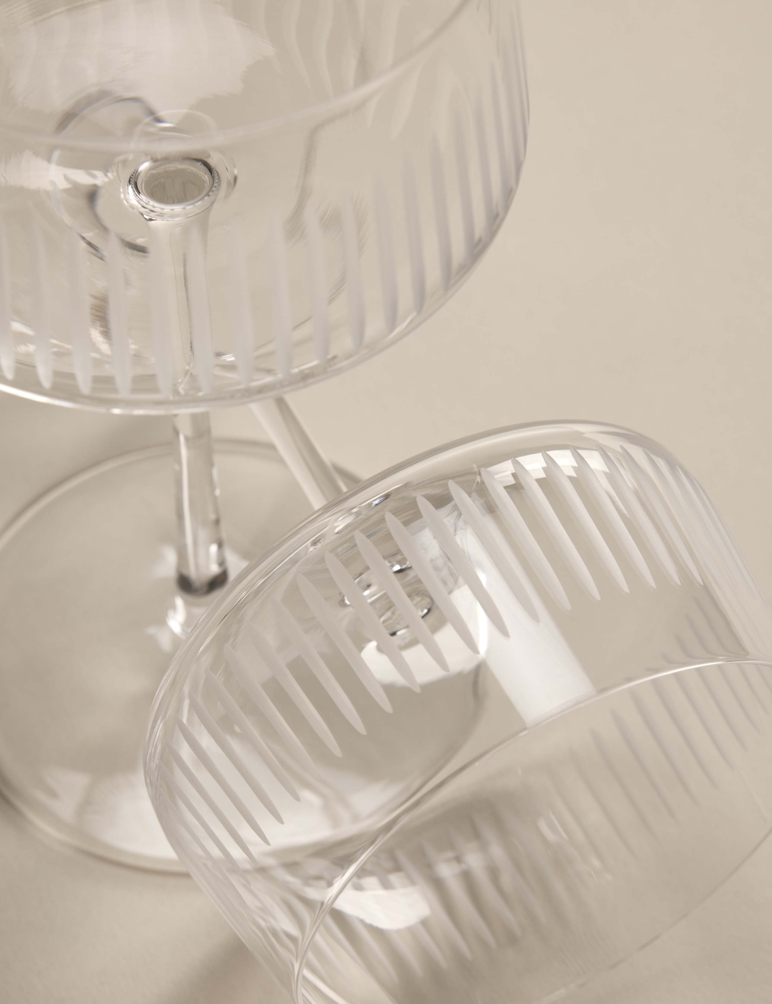 Set of 2 Crystal Dishwasher Safe Coupe Glasses 5 of 5