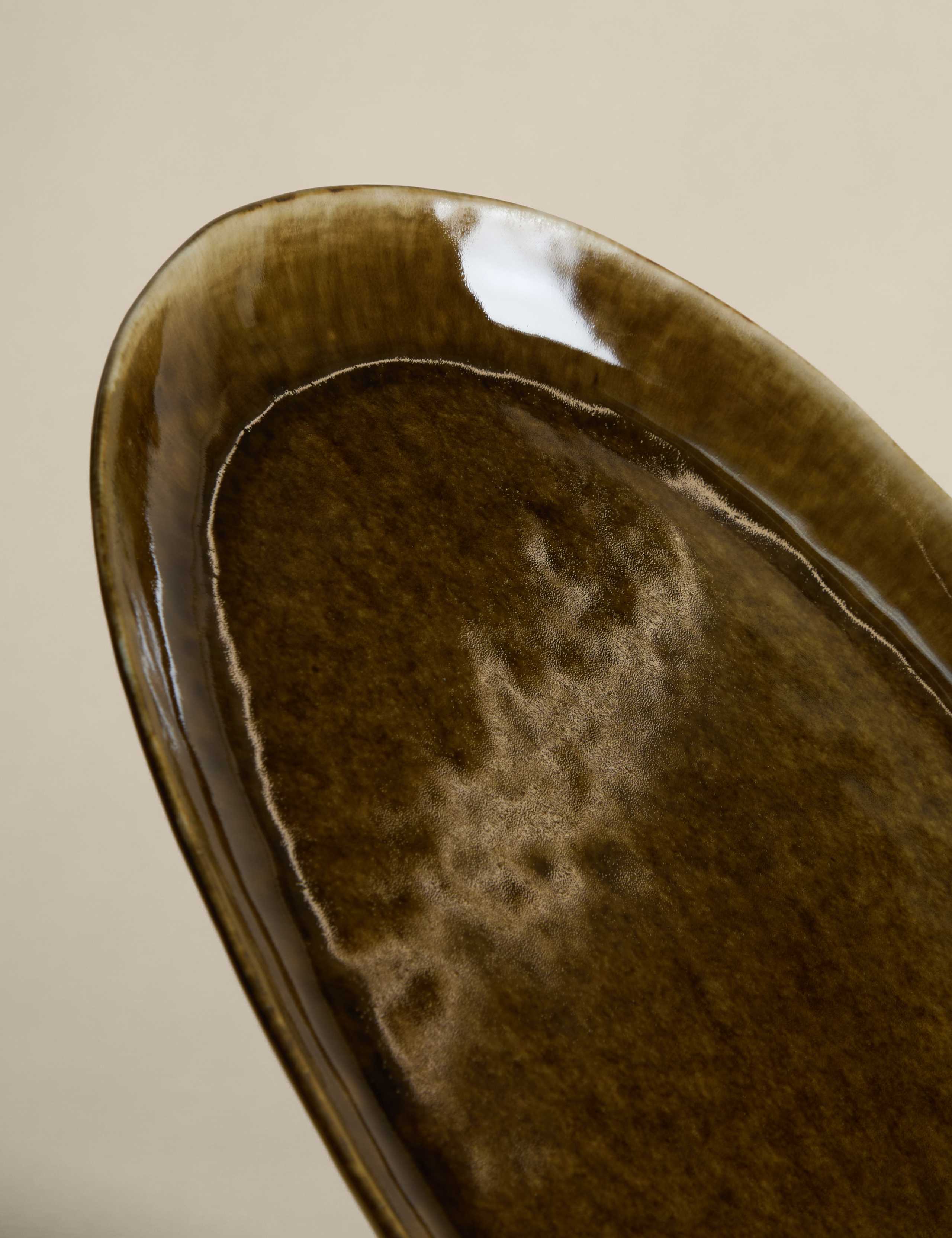 Reactive Glaze Stoneware Serving Platter 4 of 4