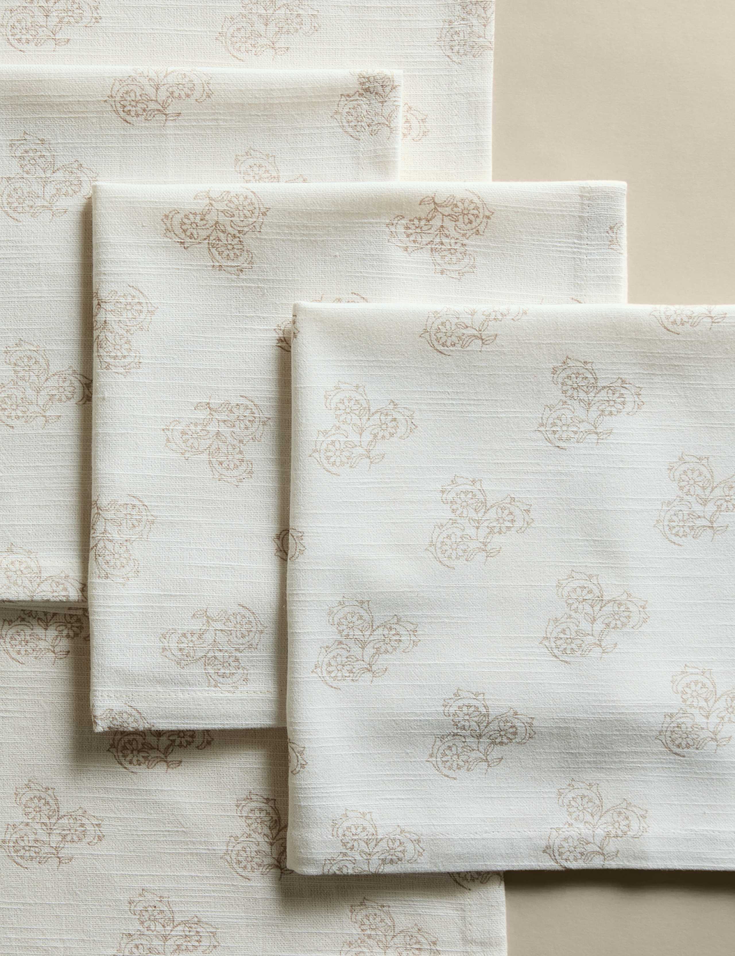 Set of 4 Pure Cotton Block Print Napkins 2 of 5