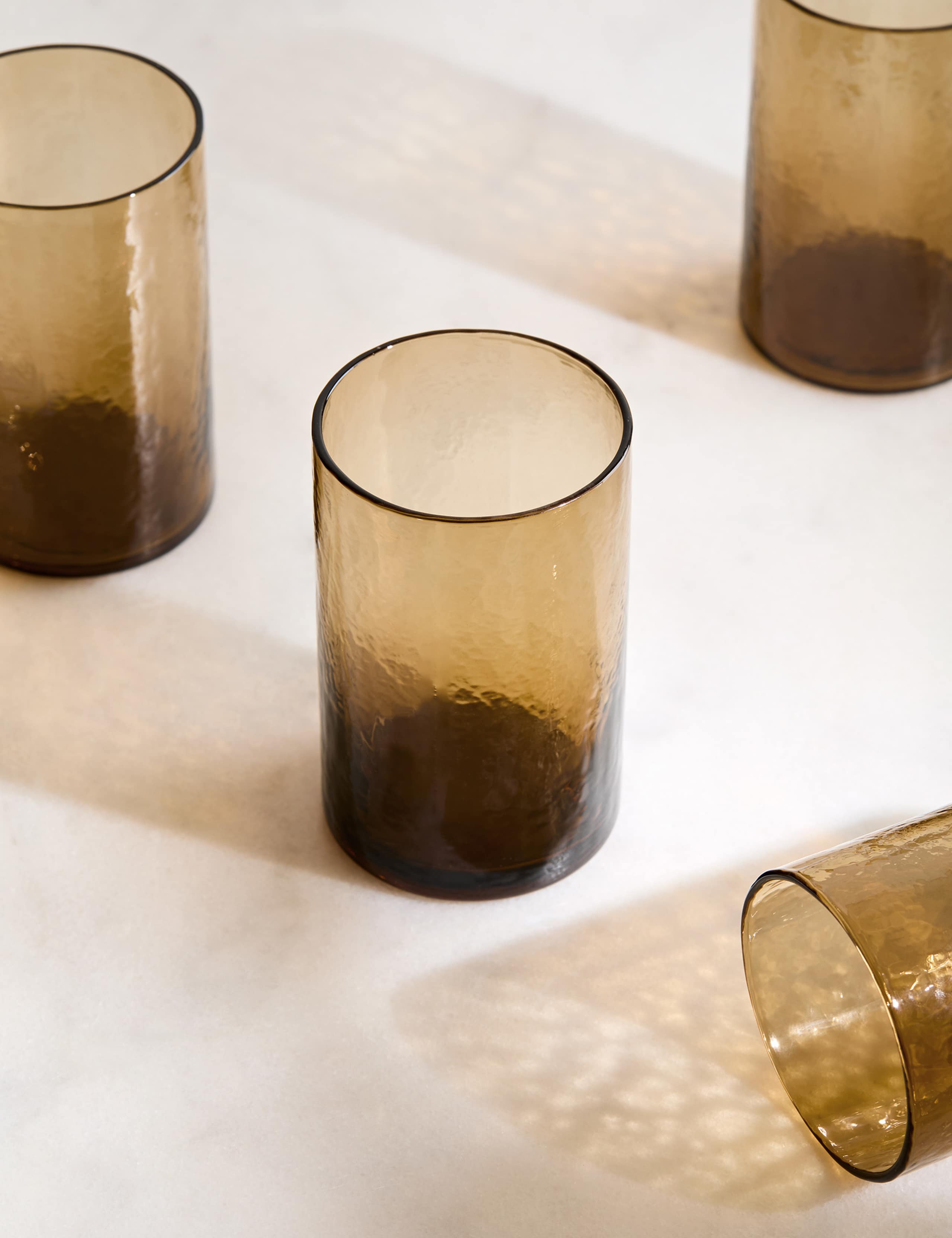 Set of 4 Hammered Hi Ball Glasses 1 of 5