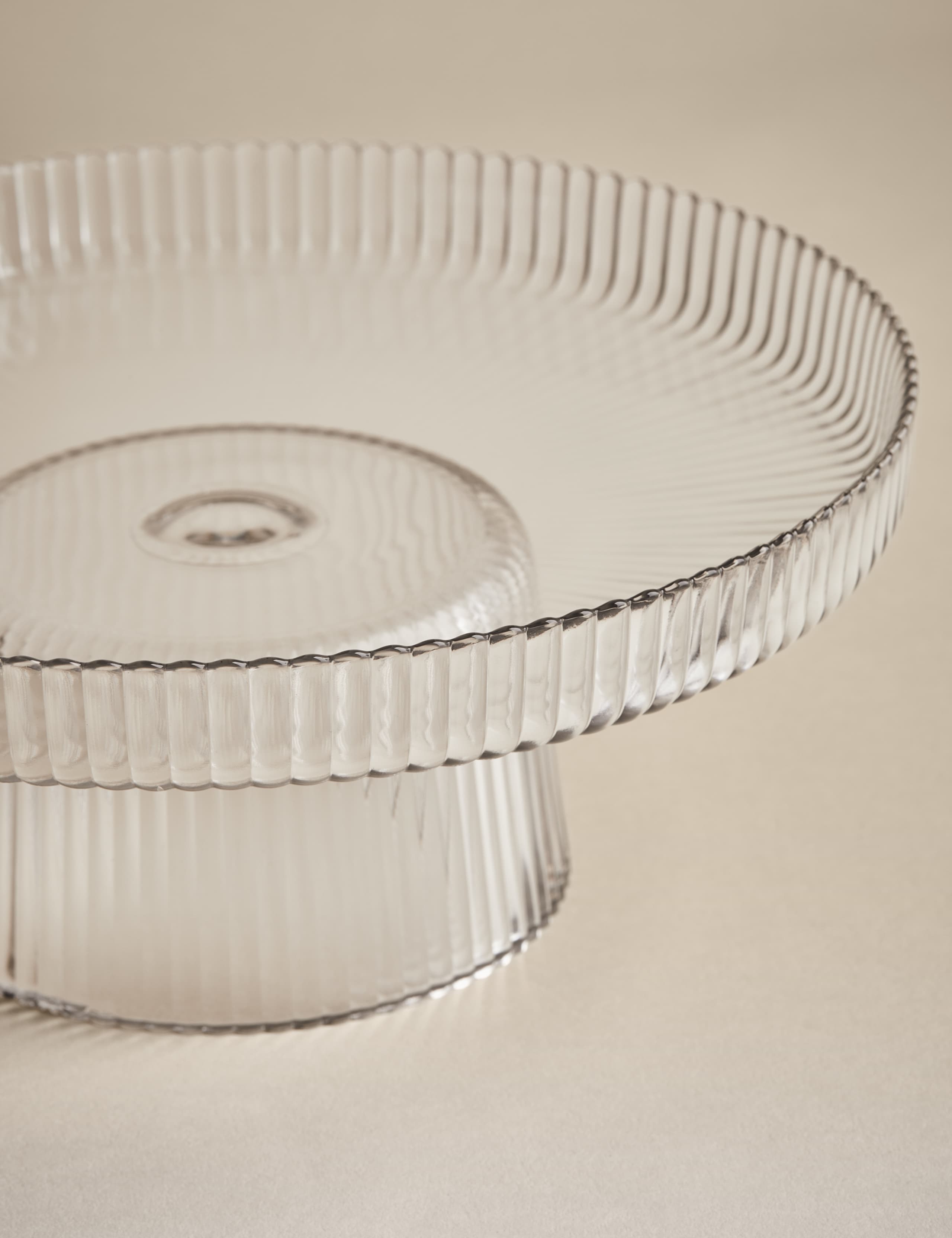 Glass Ribbed Cake Stand 2 of 4