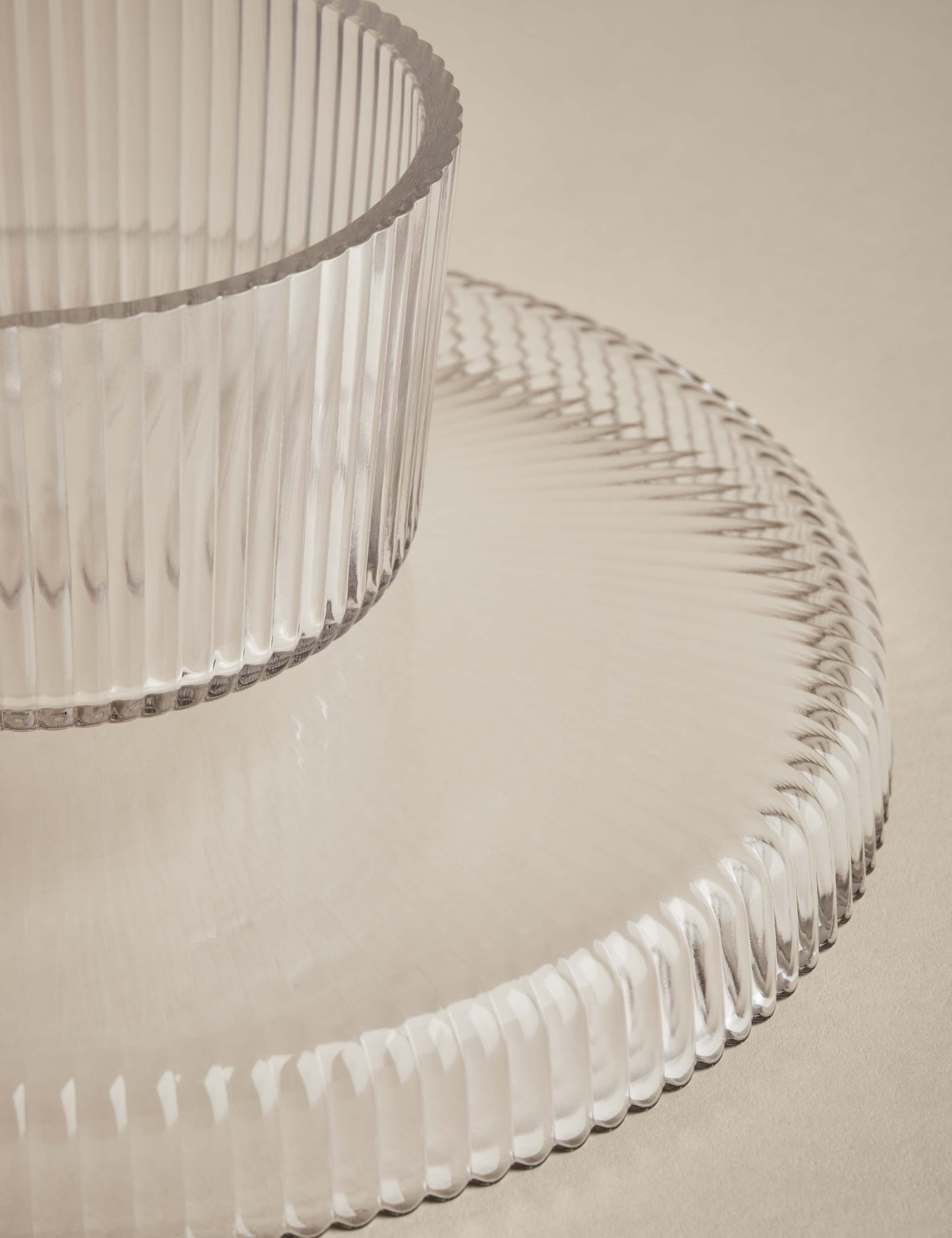 Glass Ribbed Cake Stand 4 of 4