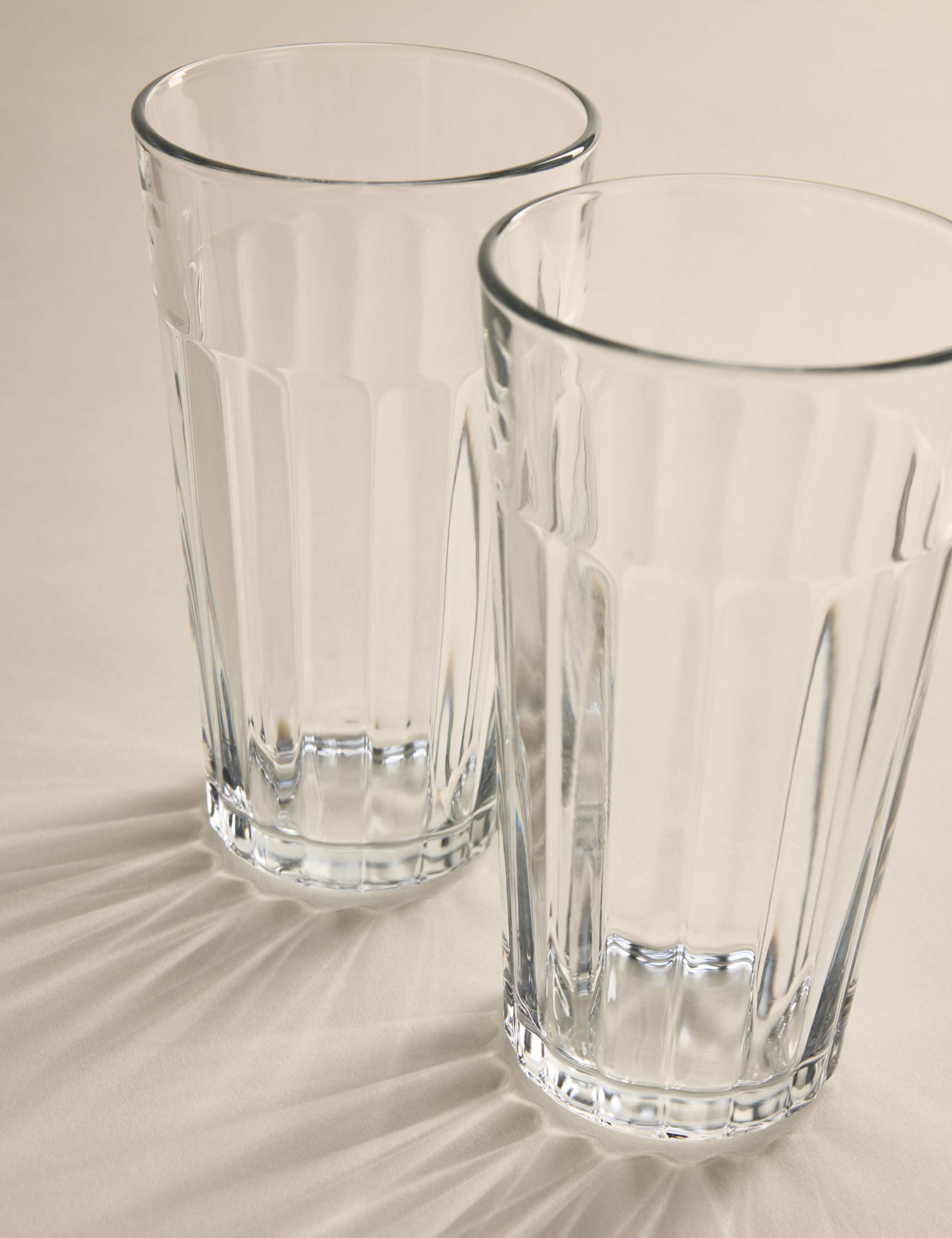 Set of 4 Linear Ribbed Hi Ball Glasses 2 of 5