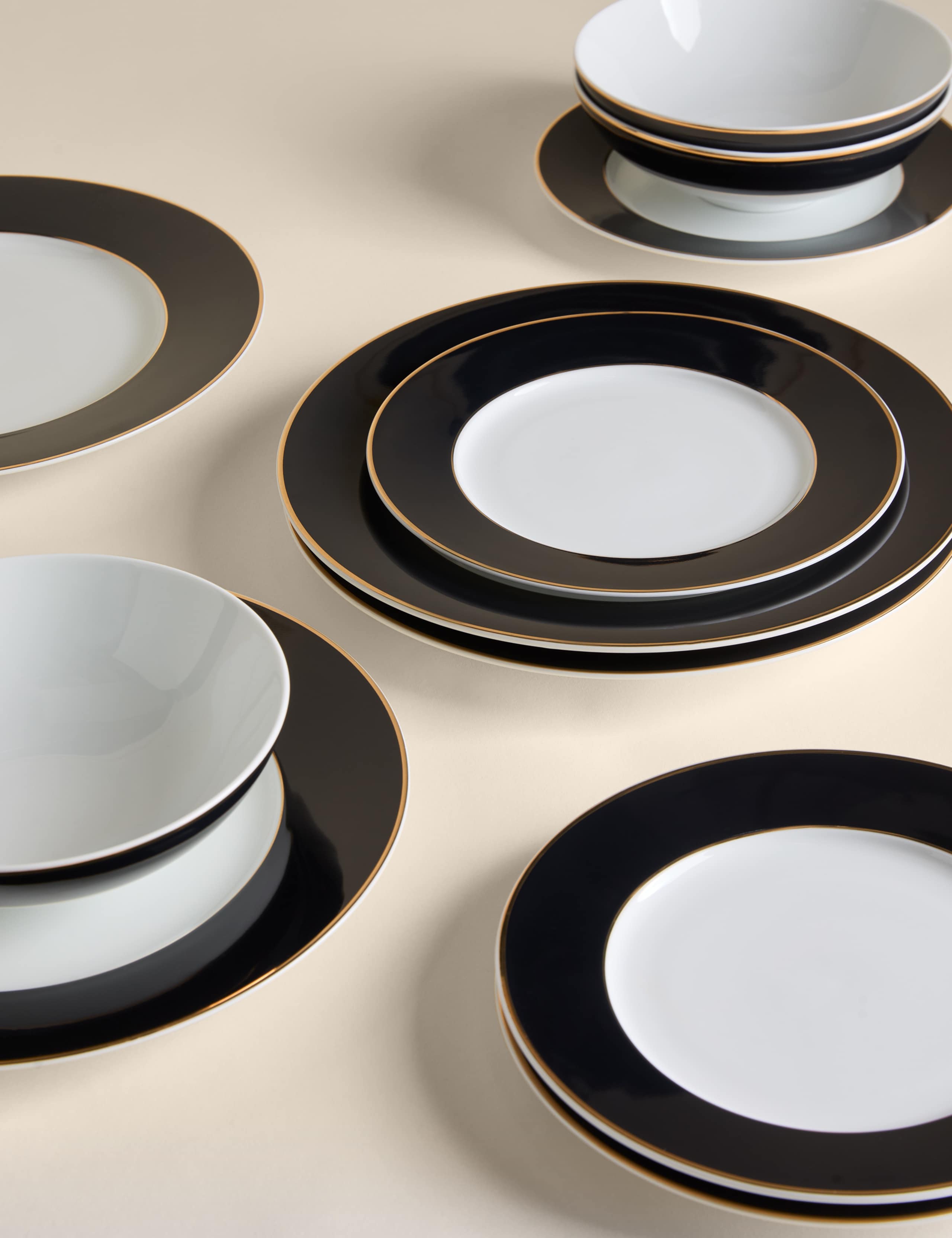 12 Piece Maxim Gilded Rim Dinner Set 2 of 5