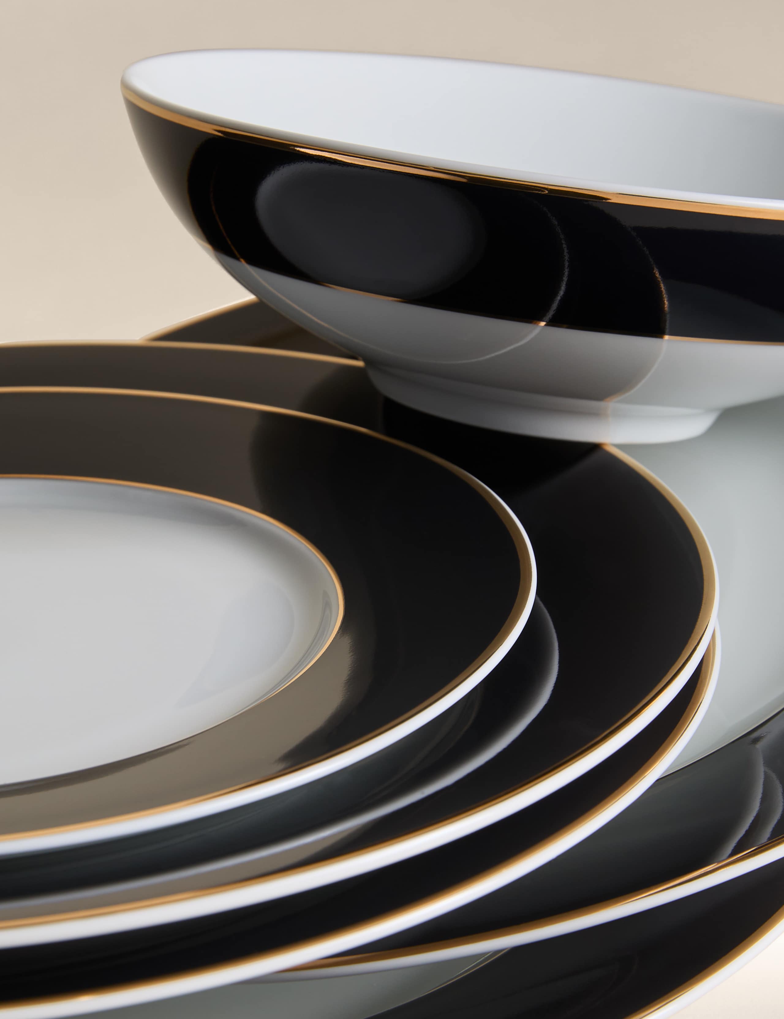 12 Piece Maxim Gilded Rim Dinner Set 3 of 5