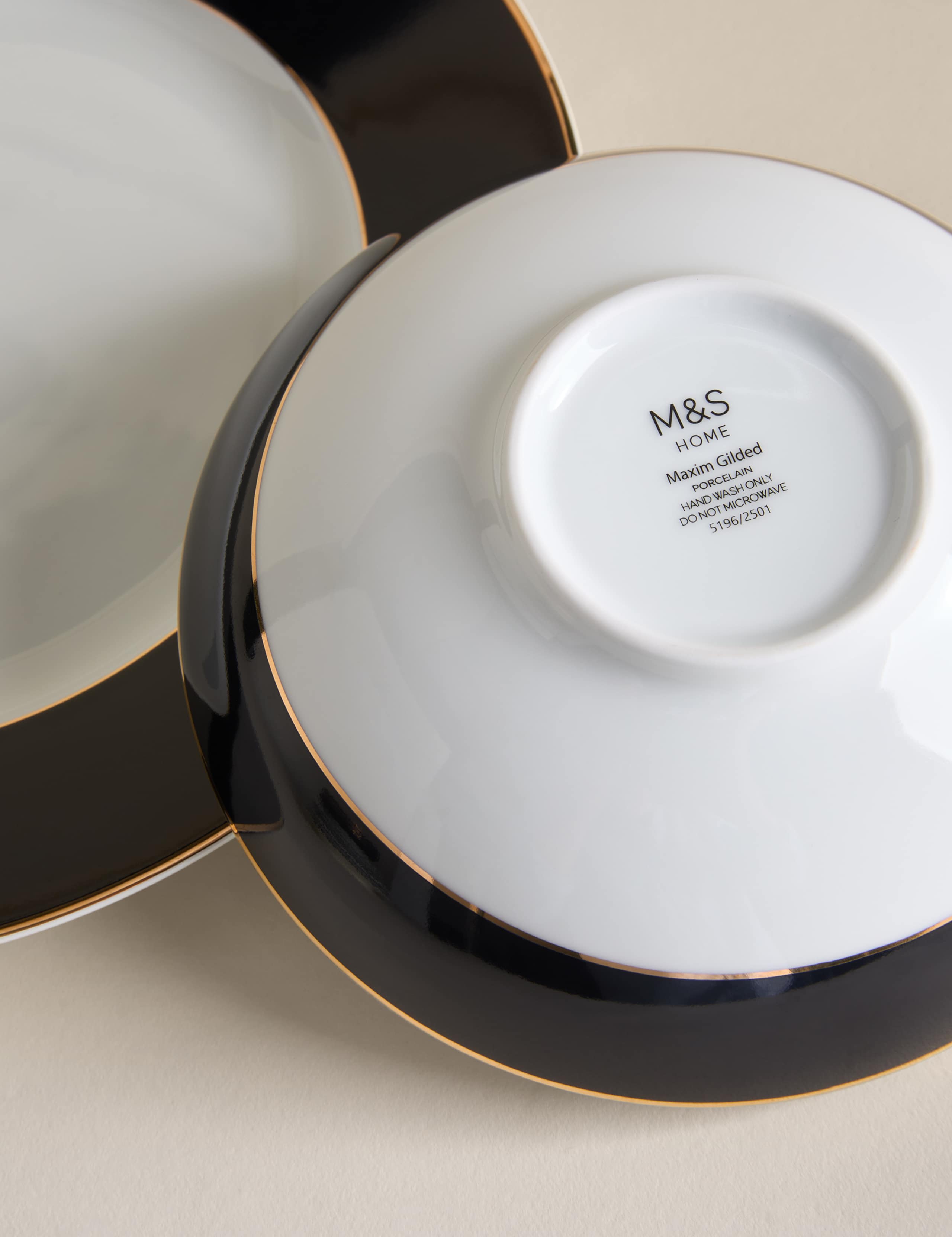 12 Piece Maxim Gilded Rim Dinner Set 5 of 5