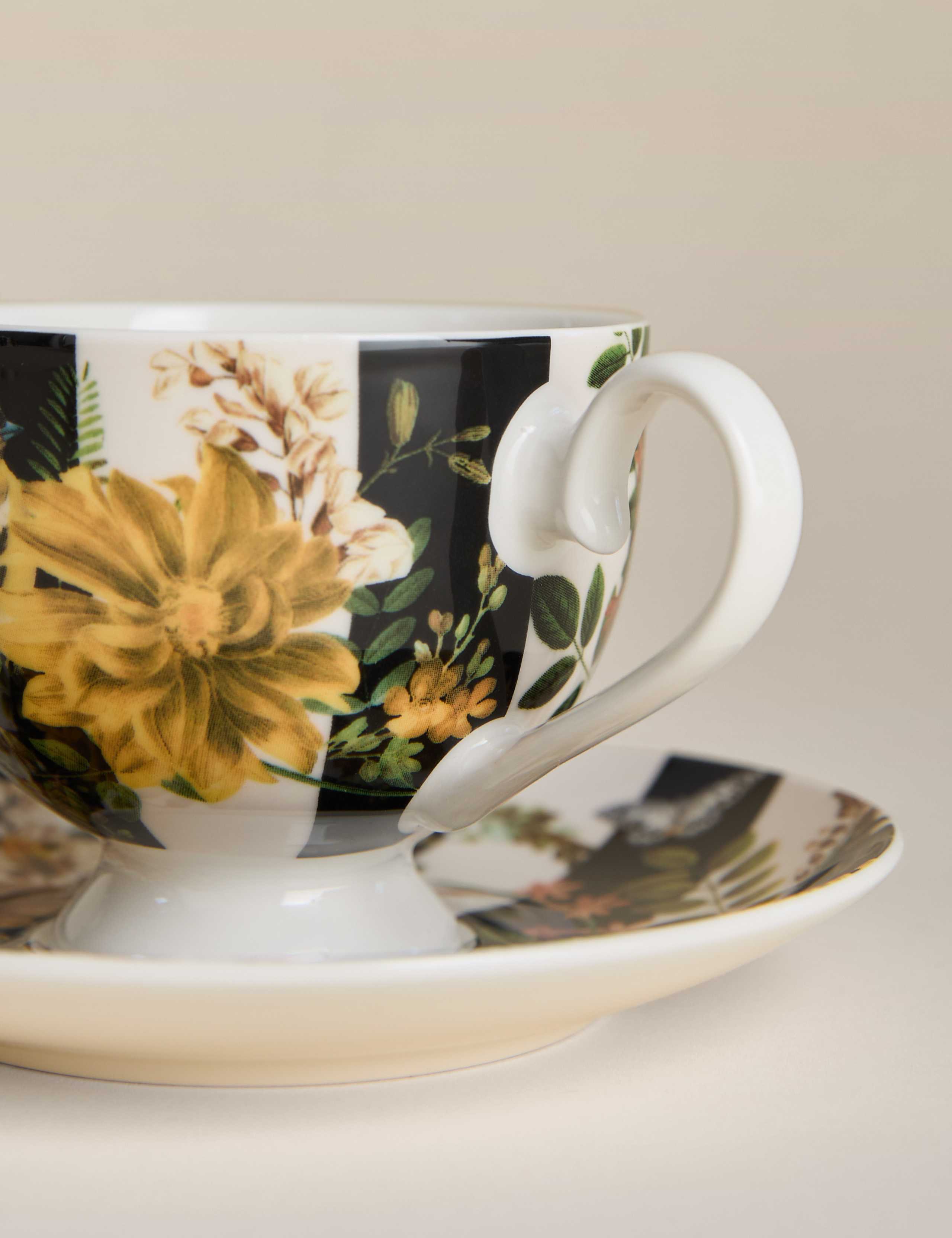 Striped Floral Cup & Saucer 2 of 4