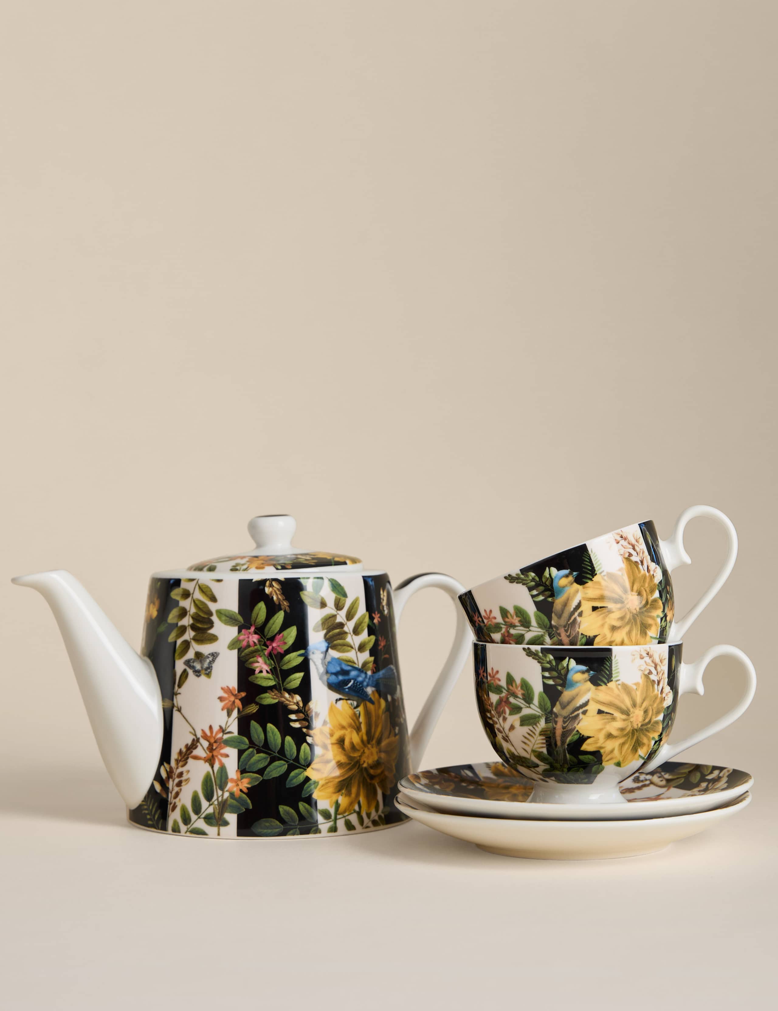 Striped Floral Teapot Gift Set 2 of 5
