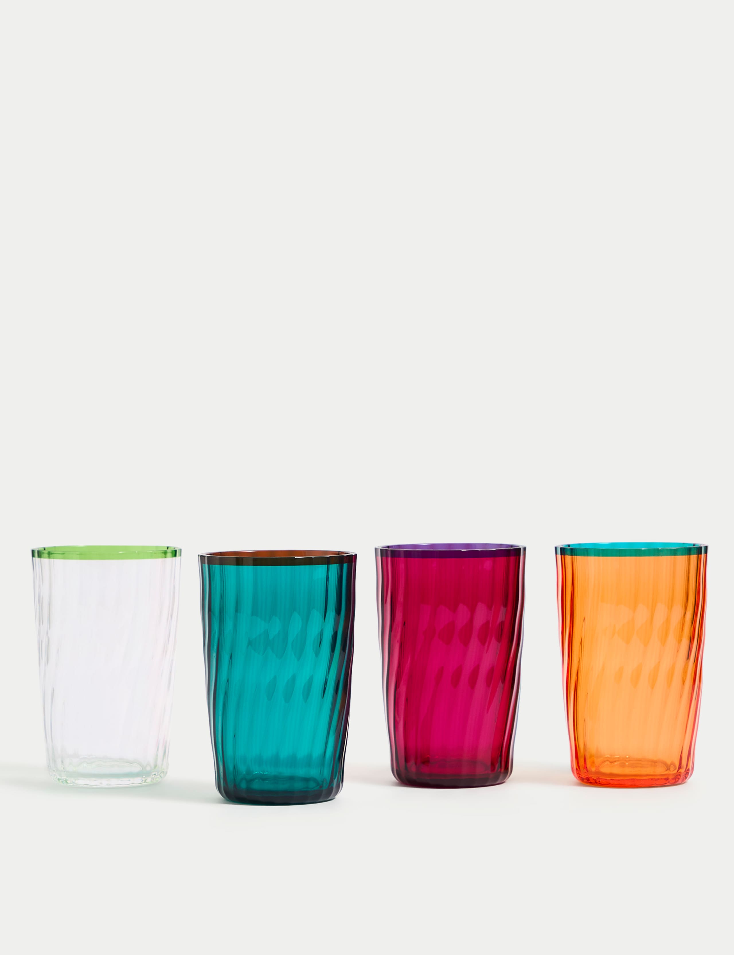 Set of 4 Ikat Brights Picnic Hi Ball Glasses 1 of 5