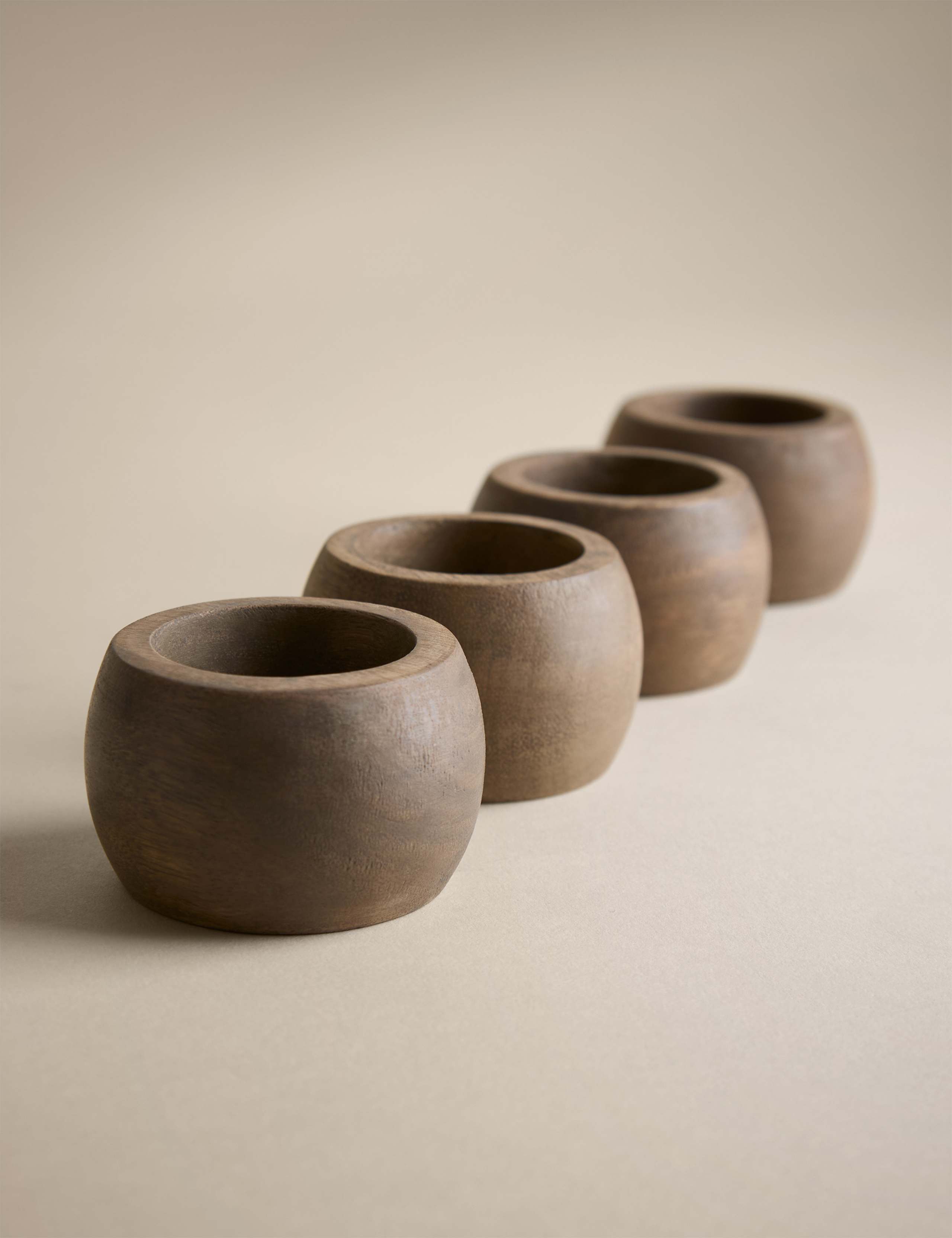 Set of 4 Wooden Napkin Rings 3 of 3