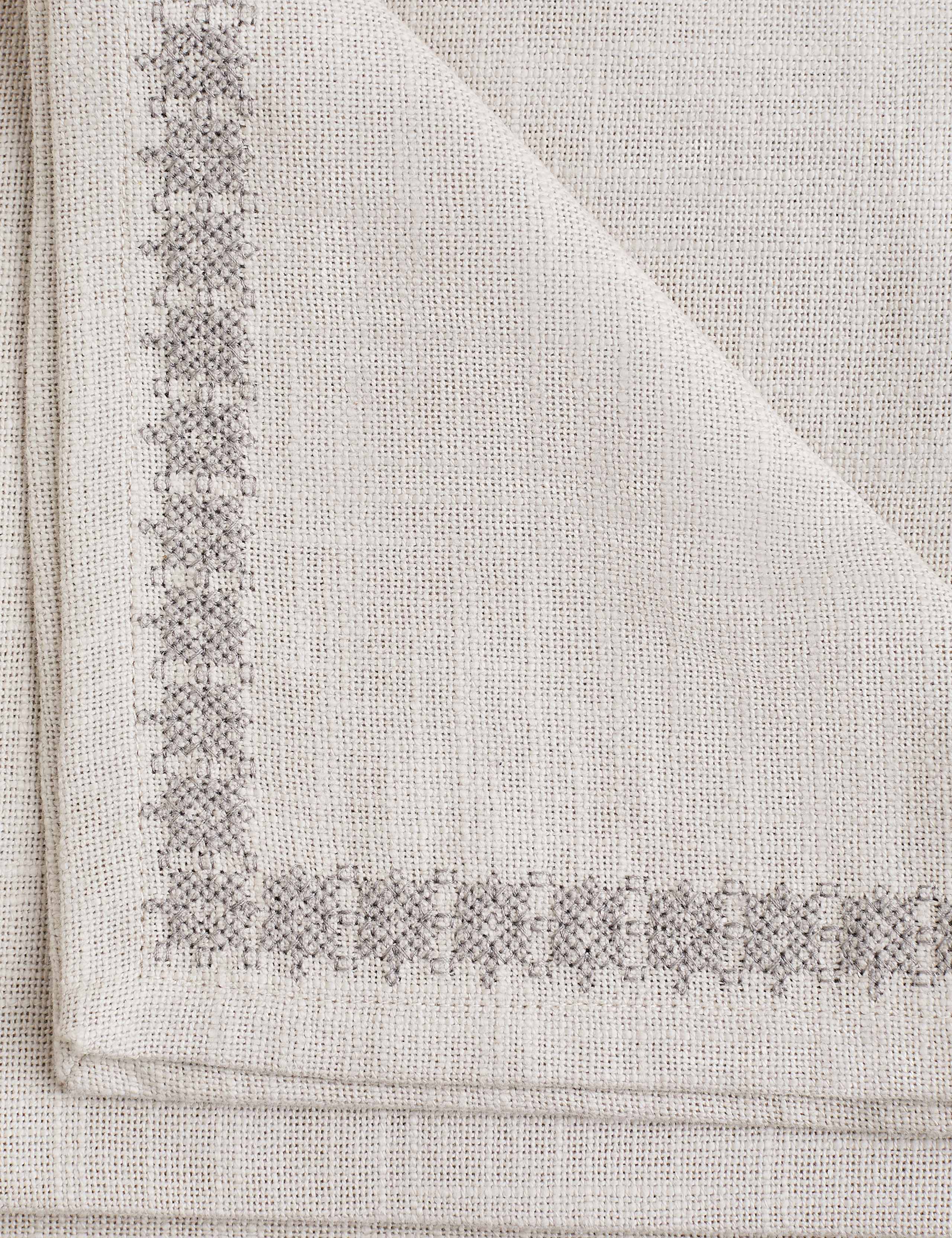 Set of 4 Pure Cotton Embroidered Napkins 3 of 5