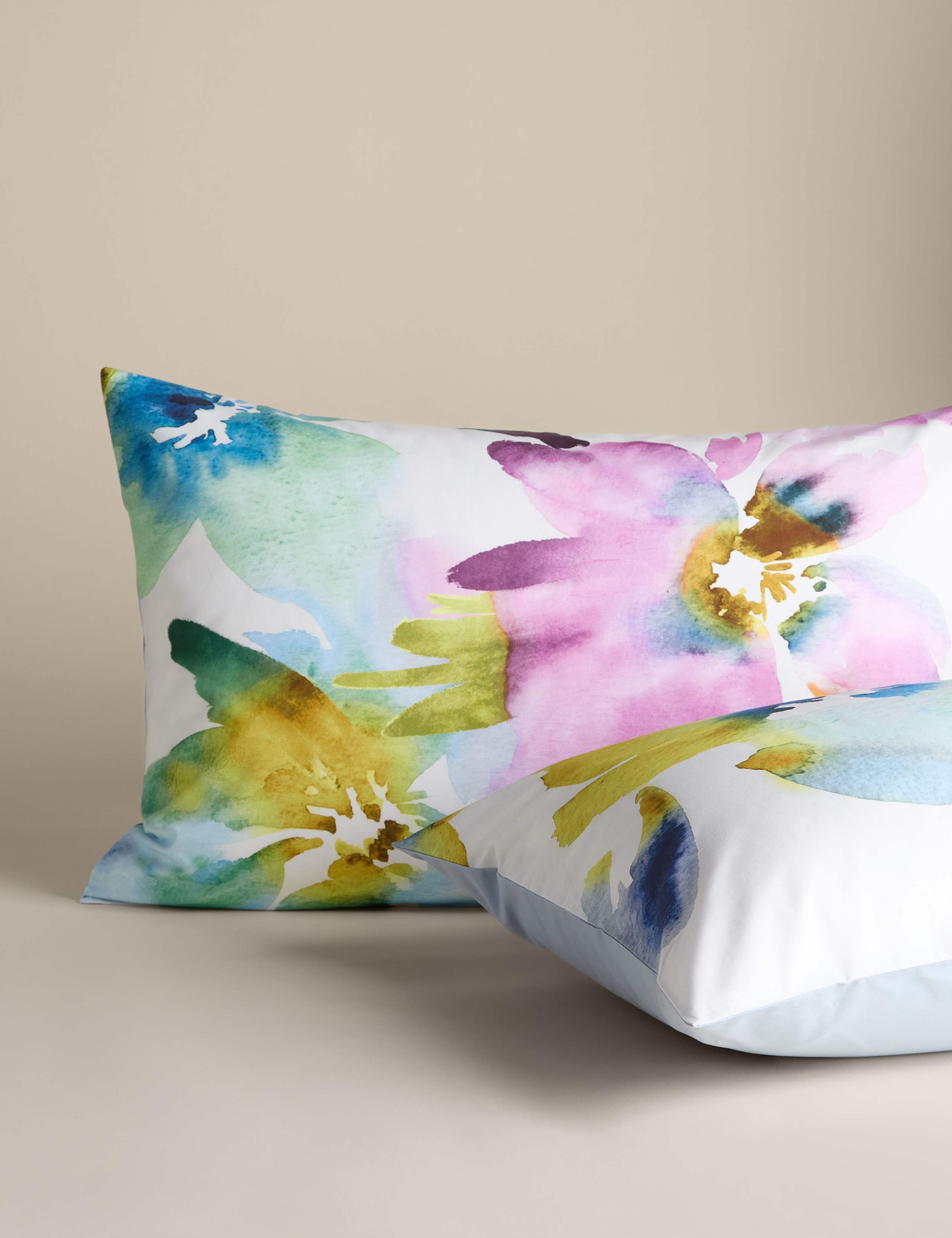 Pure Cotton Watercolour Floral Bedding Set 3 of 5