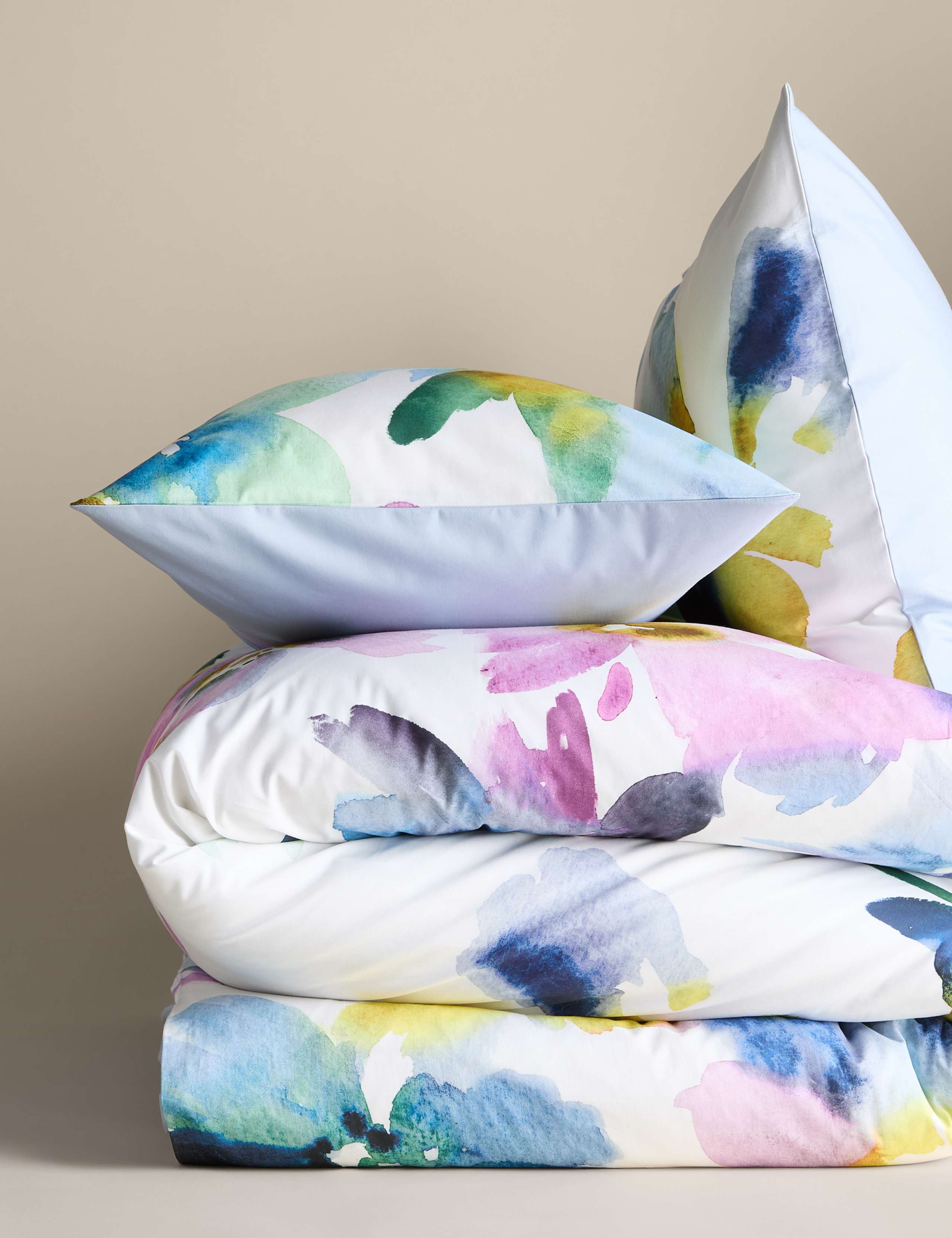 Pure Cotton Watercolour Floral Bedding Set 2 of 5