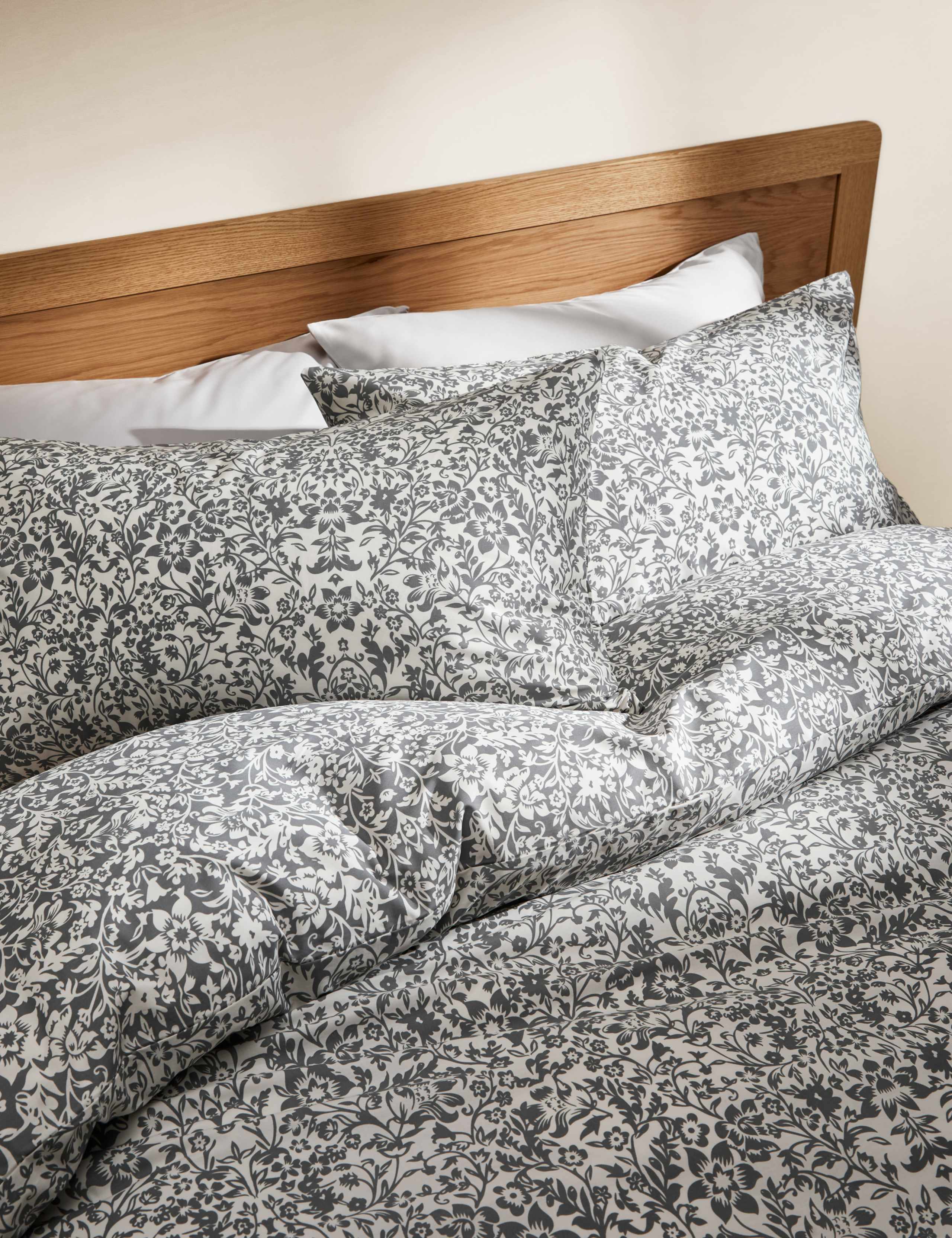 Pure Cotton Mirrored Floral Bedding Set 1 of 6