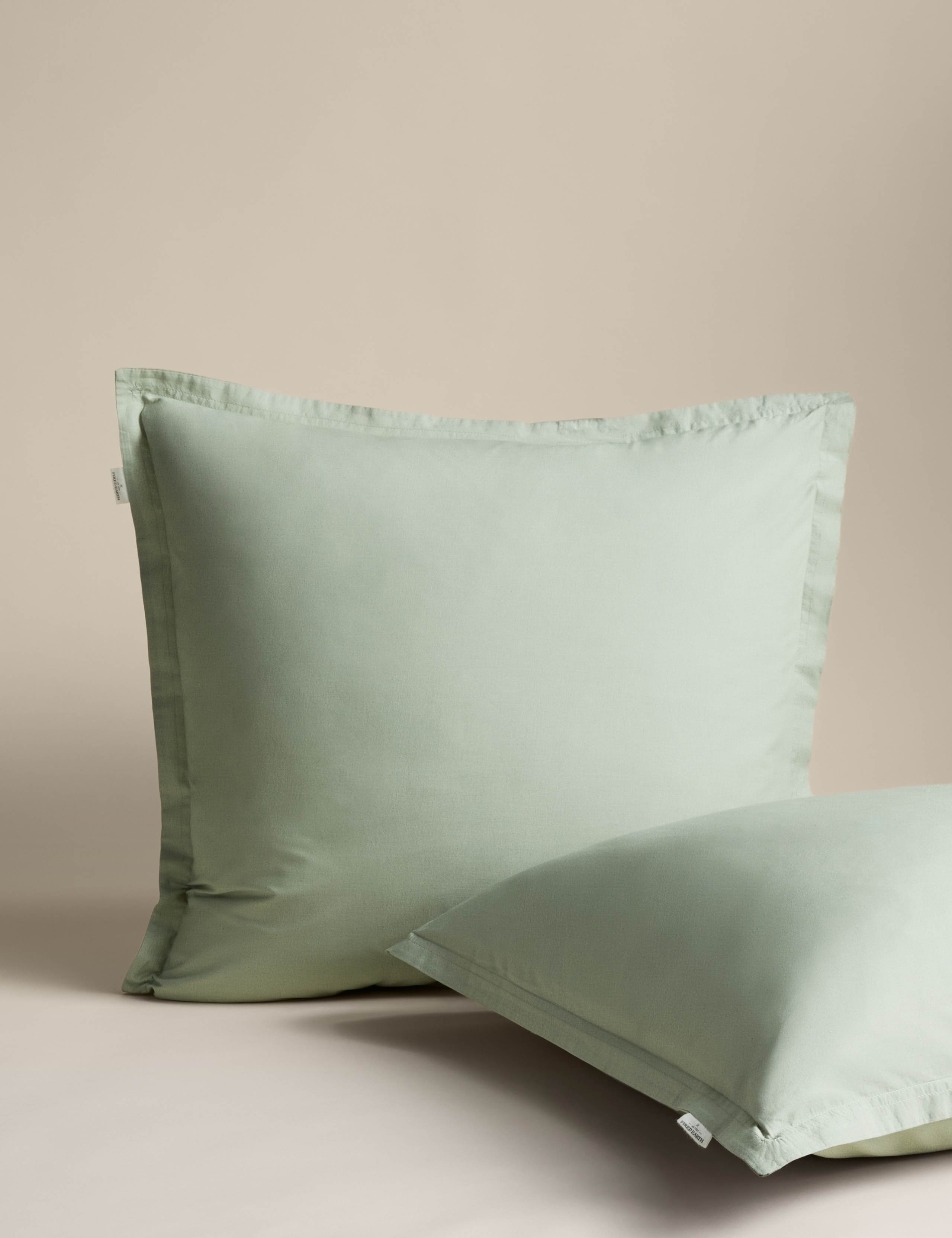 2pk Washed Cotton Square Pillowcases 2 of 4