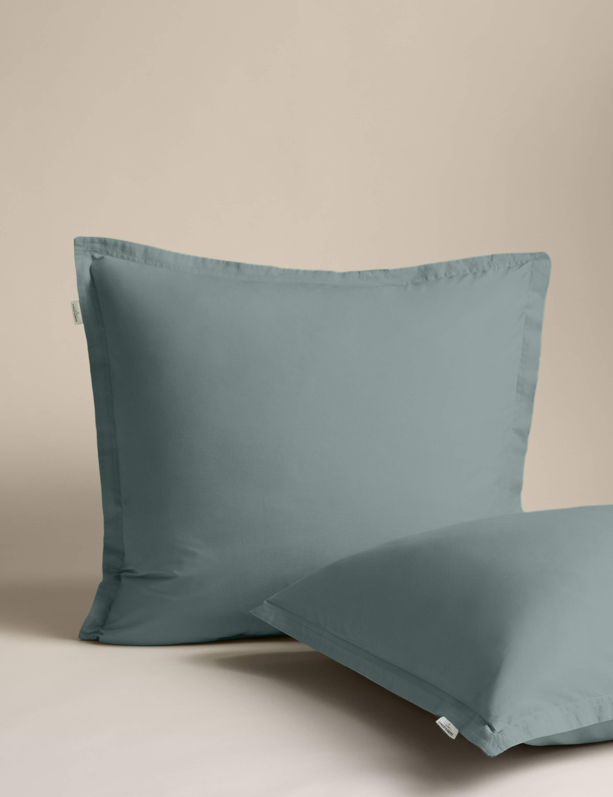 2pk Washed Cotton Square Pillowcases 2 of 4