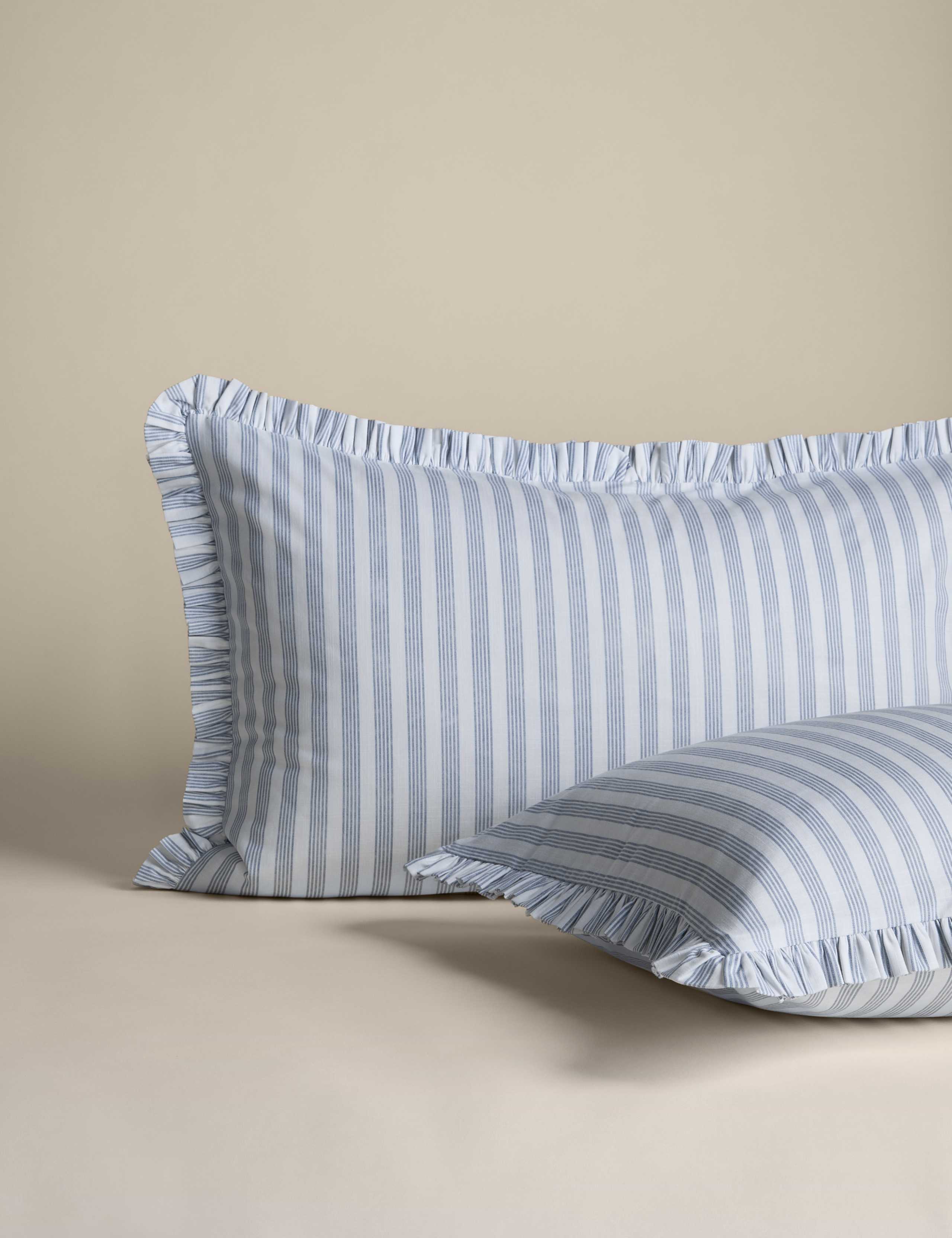 Pure Cotton Striped Ruffle Bedding Set 3 of 6