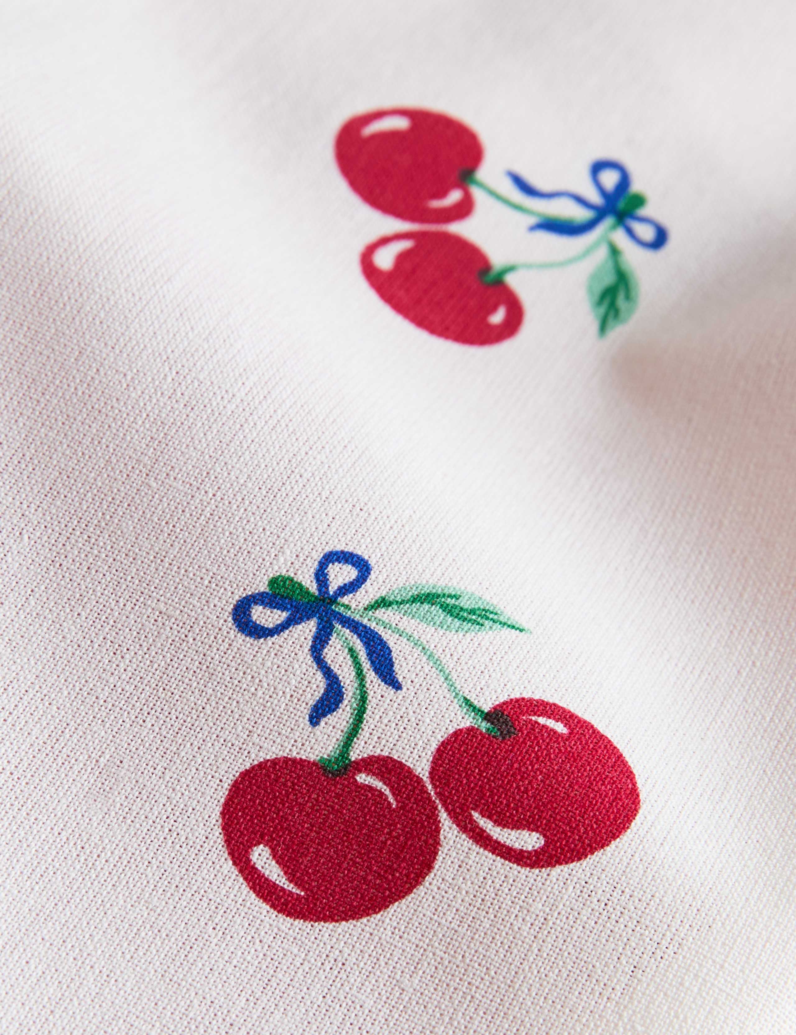 Cotton Blend Cherry Print Bedding Set 4 of 5