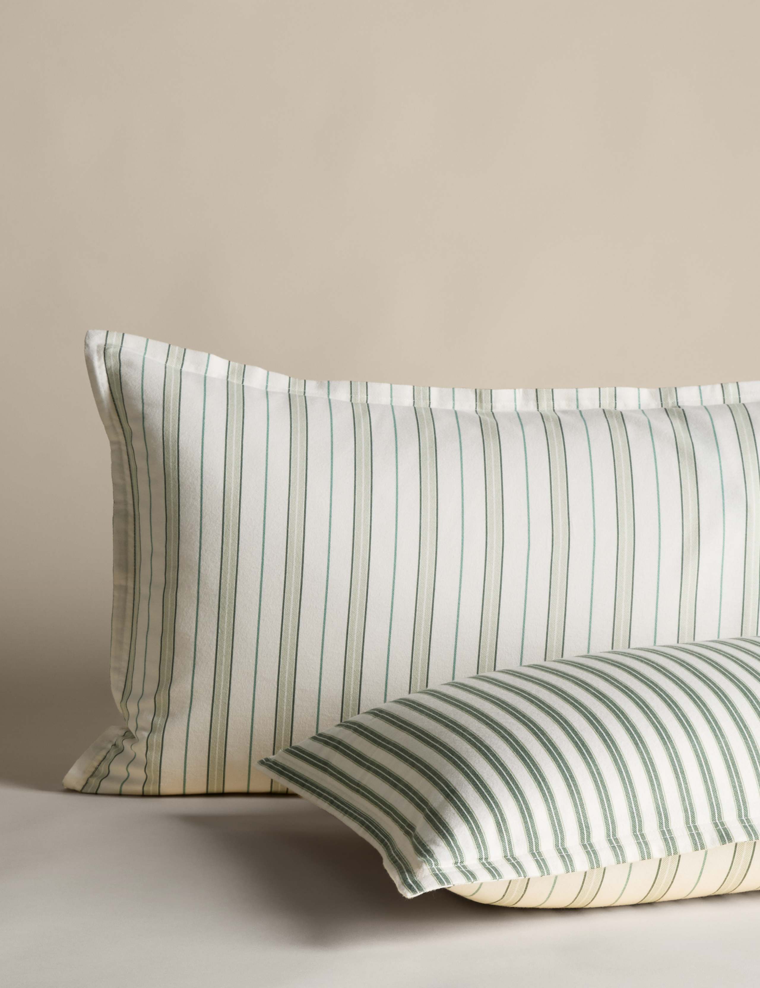 Pure Brushed Cotton Striped Bedding Set 3 of 5