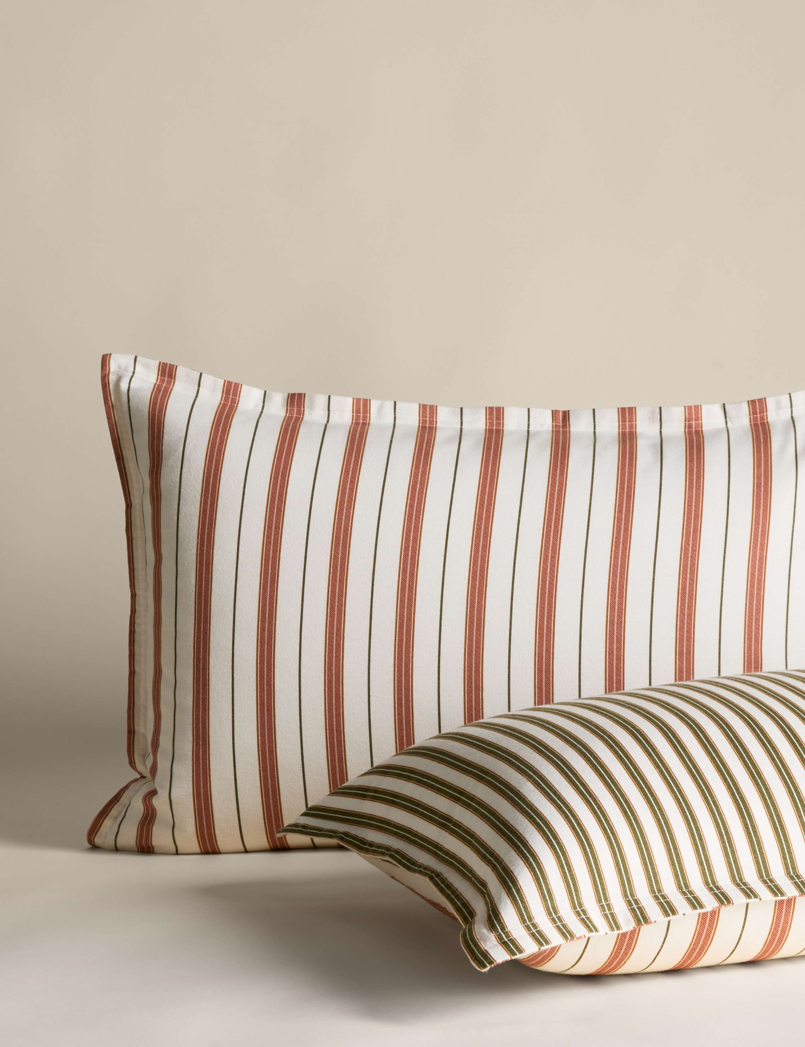 Pure Brushed Cotton Striped Bedding Set 3 of 5