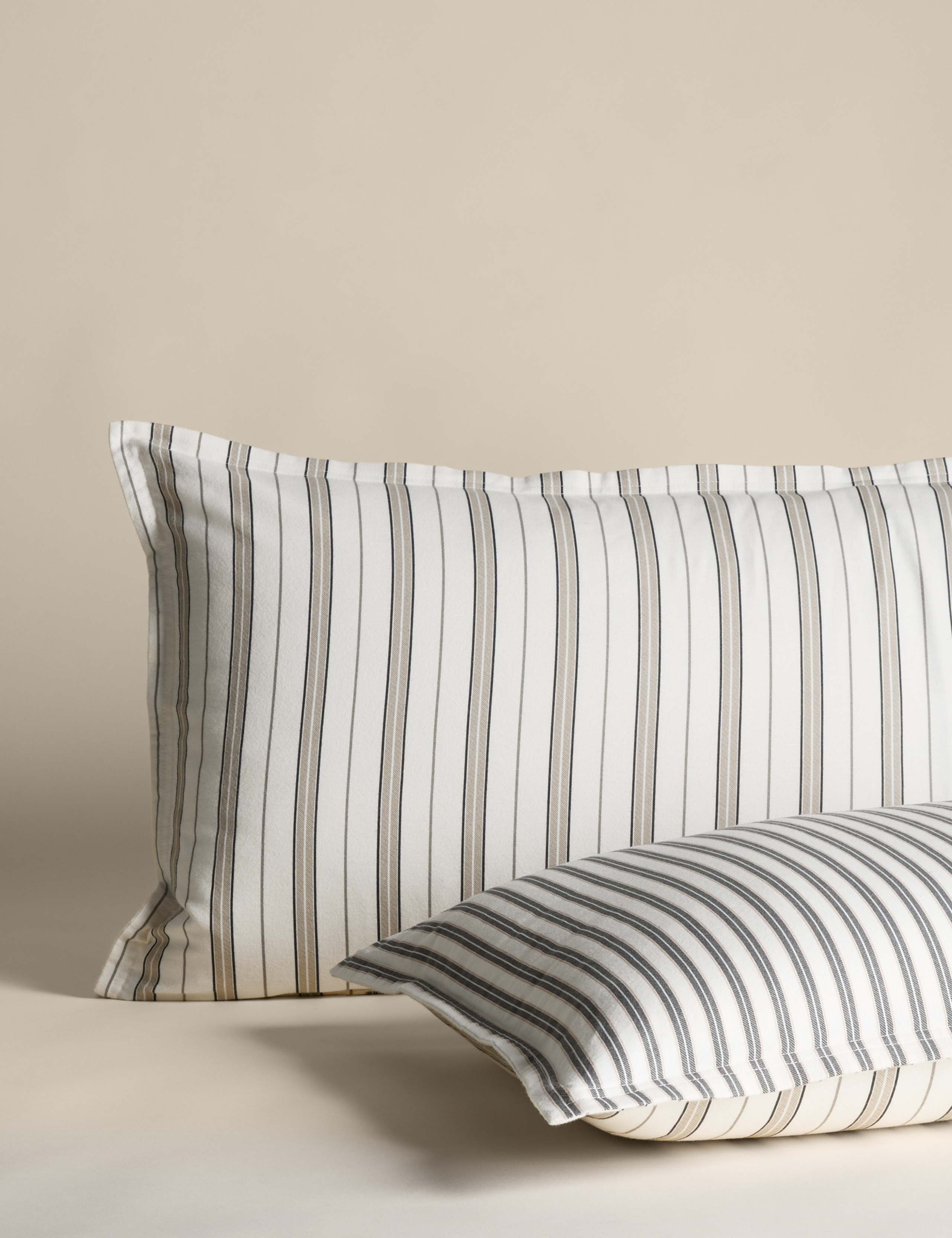 Pure Brushed Cotton Striped Bedding Set 3 of 5