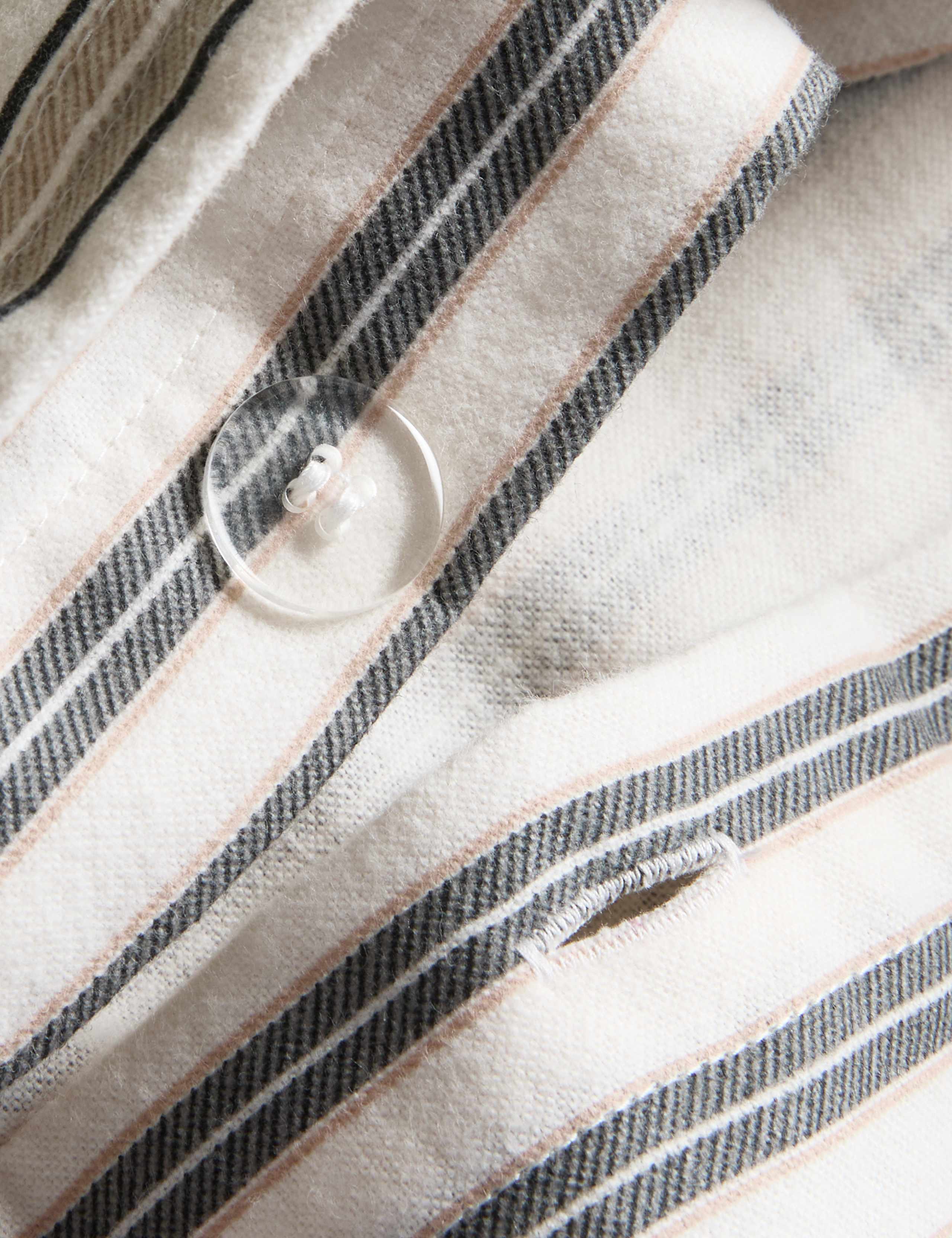 Pure Brushed Cotton Striped Bedding Set 5 of 5