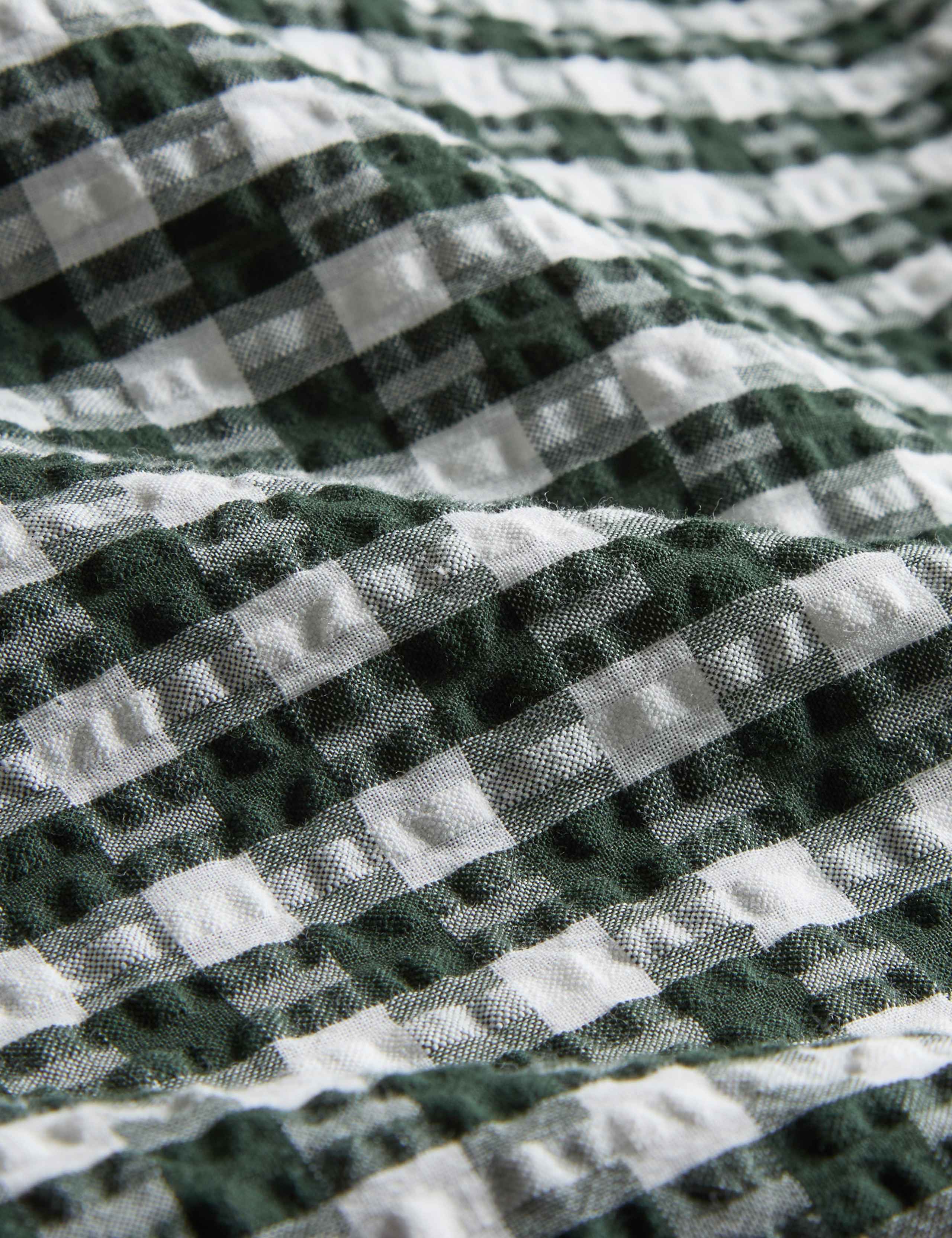 Pure Cotton Gingham Ruffle Bedding Set 4 of 5