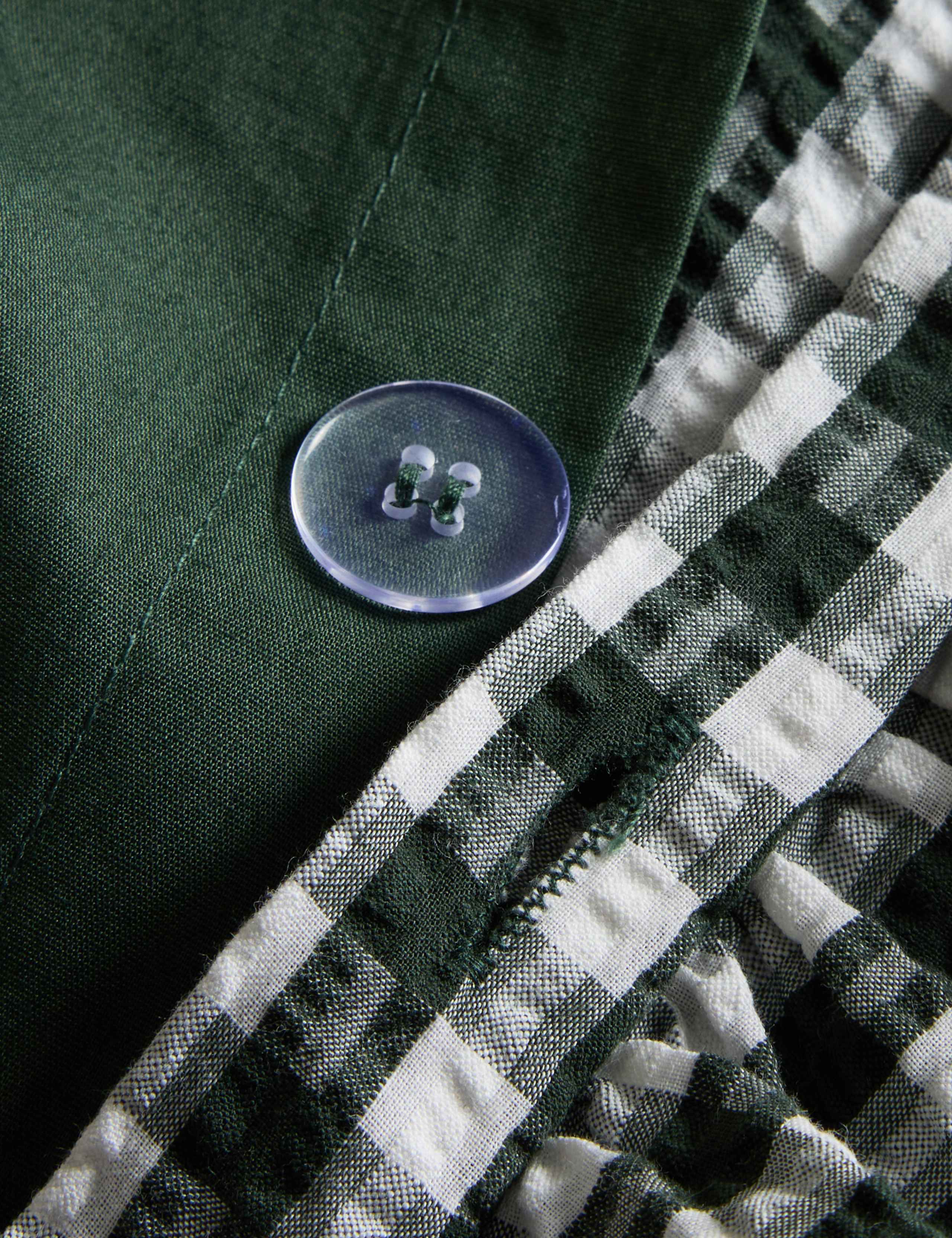 Pure Cotton Gingham Ruffle Bedding Set 5 of 5