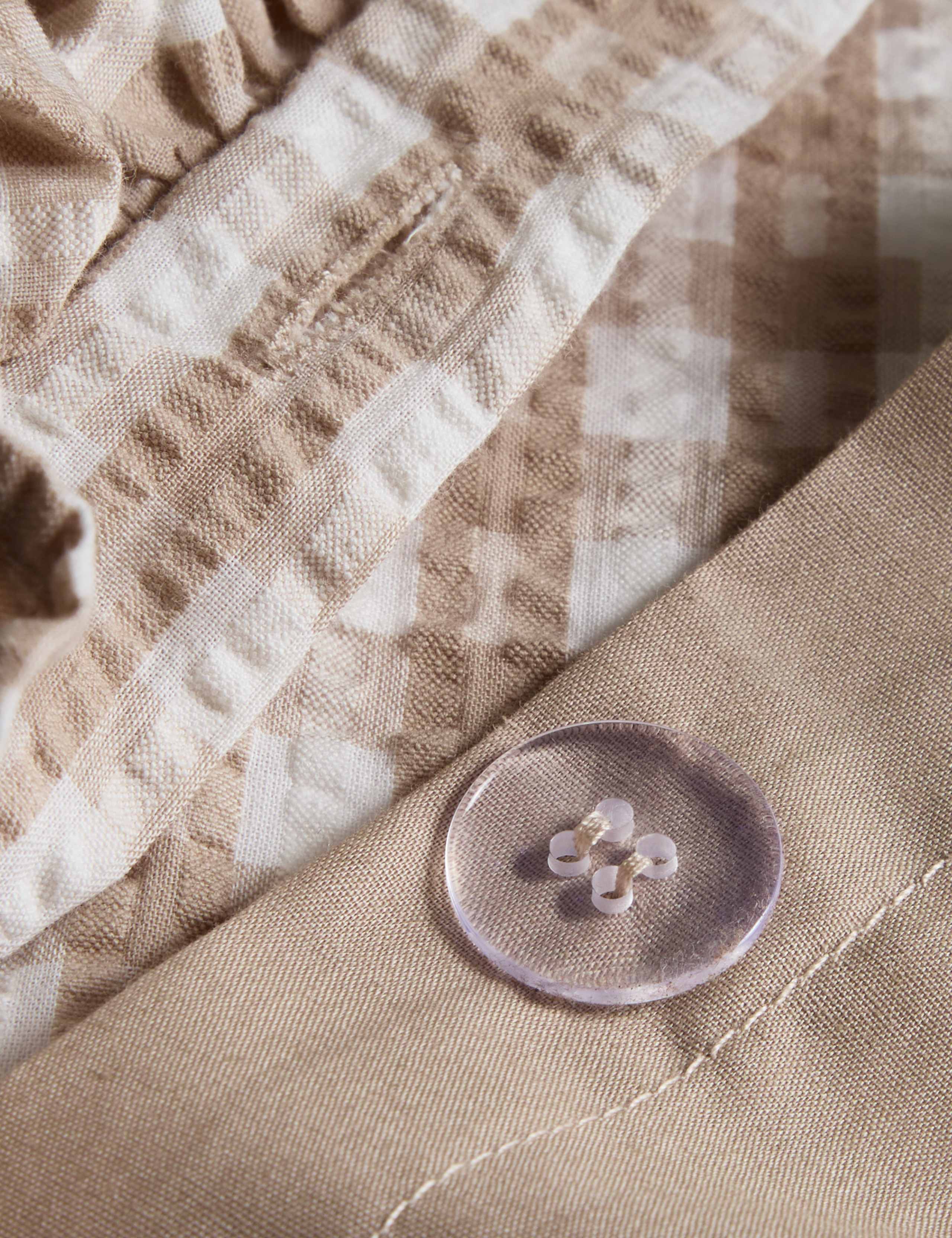 Pure Cotton Gingham Ruffle Bedding Set 5 of 5