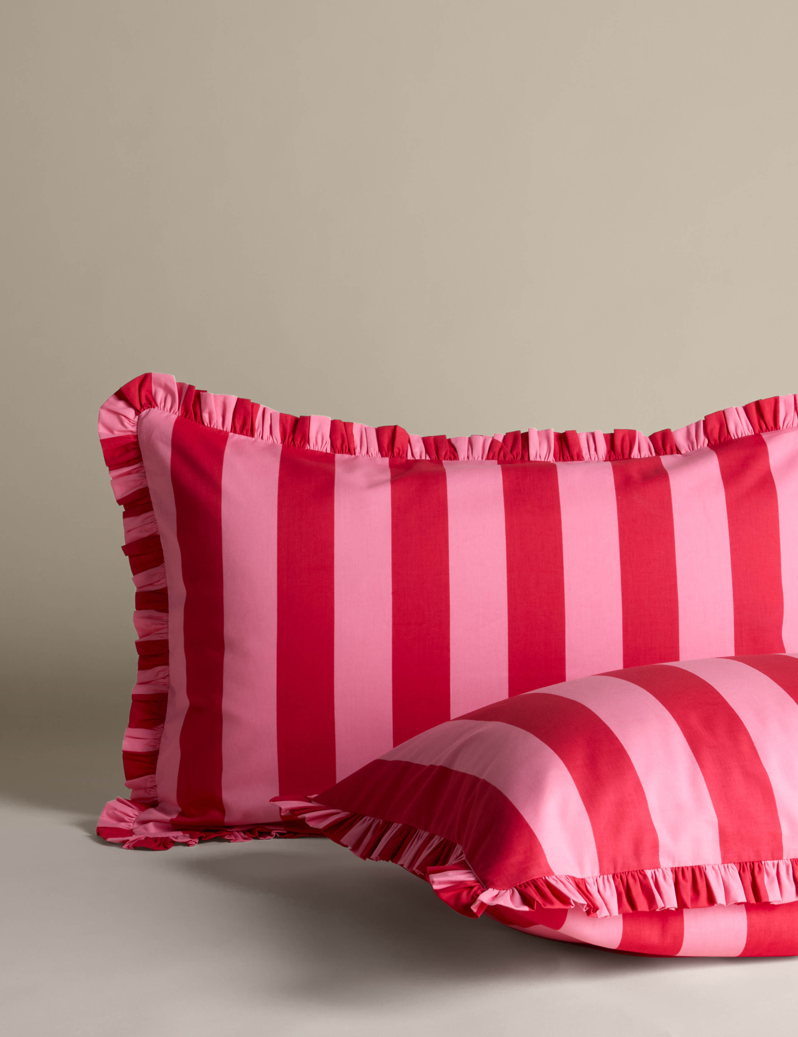 Pure Cotton Striped Ruffle Bedding Set 3 of 6