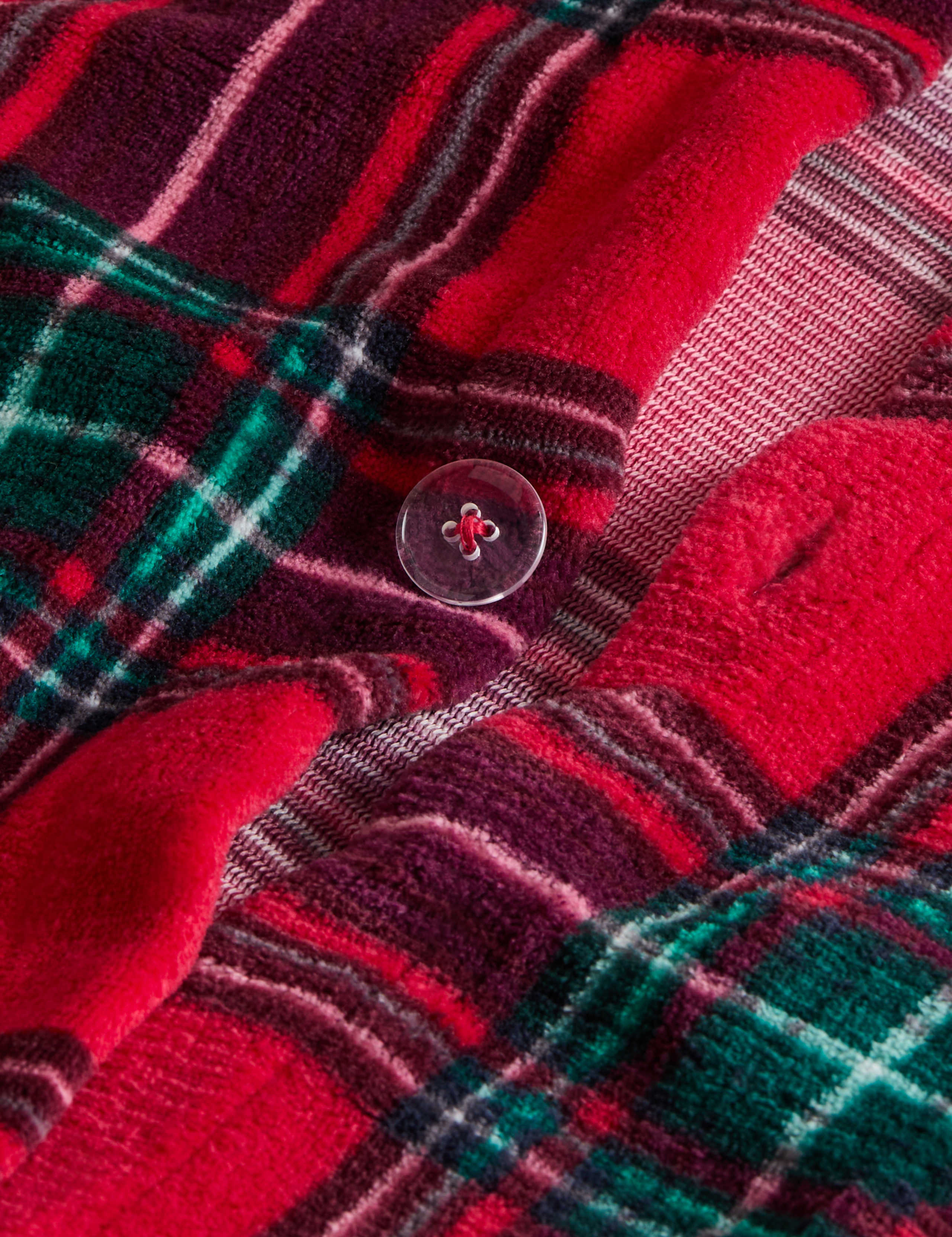 Fleece Red Checked Bedding Set 4 of 4
