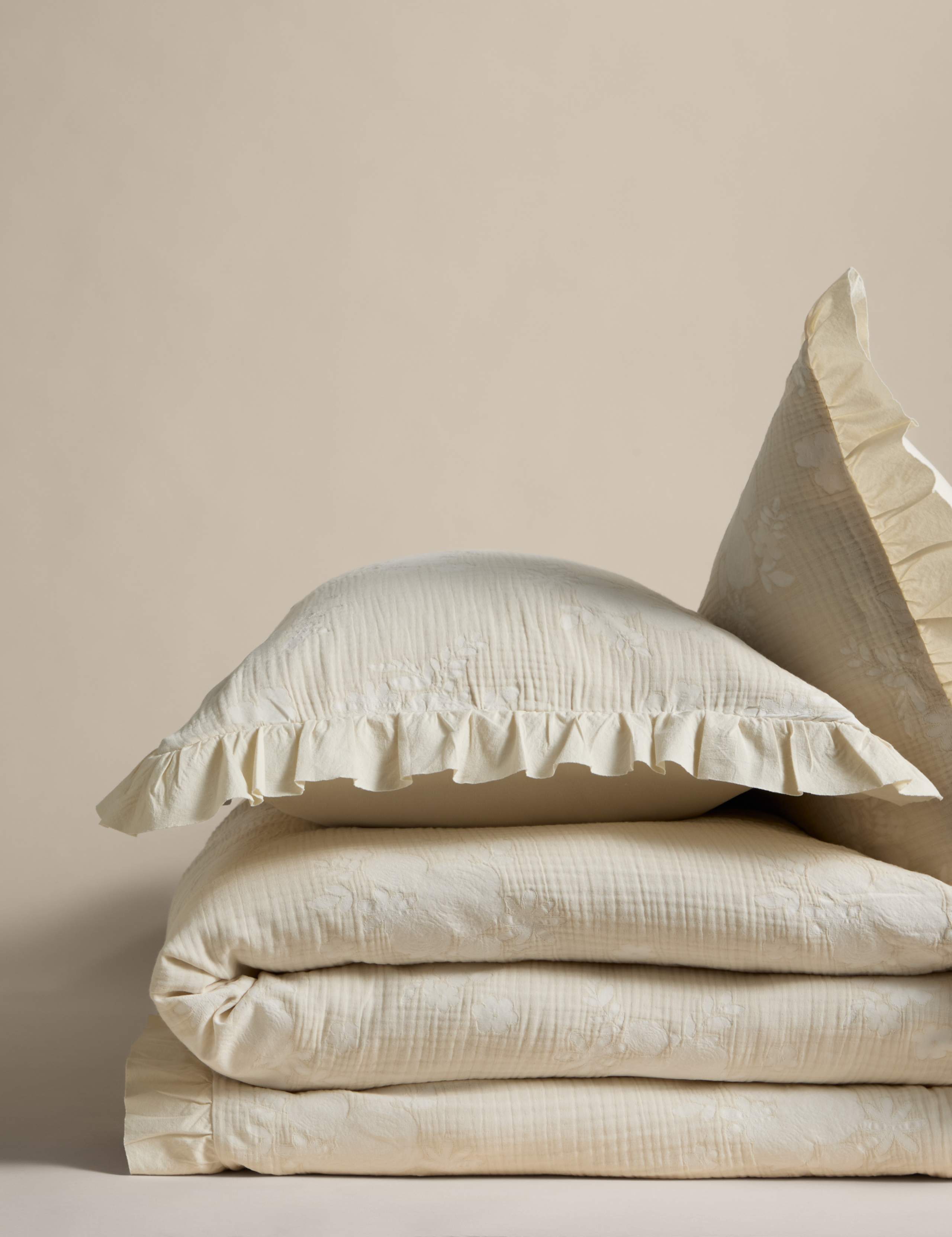 Pure Cotton Floral Jacquard Ruffle Bedding Set 2 of 5