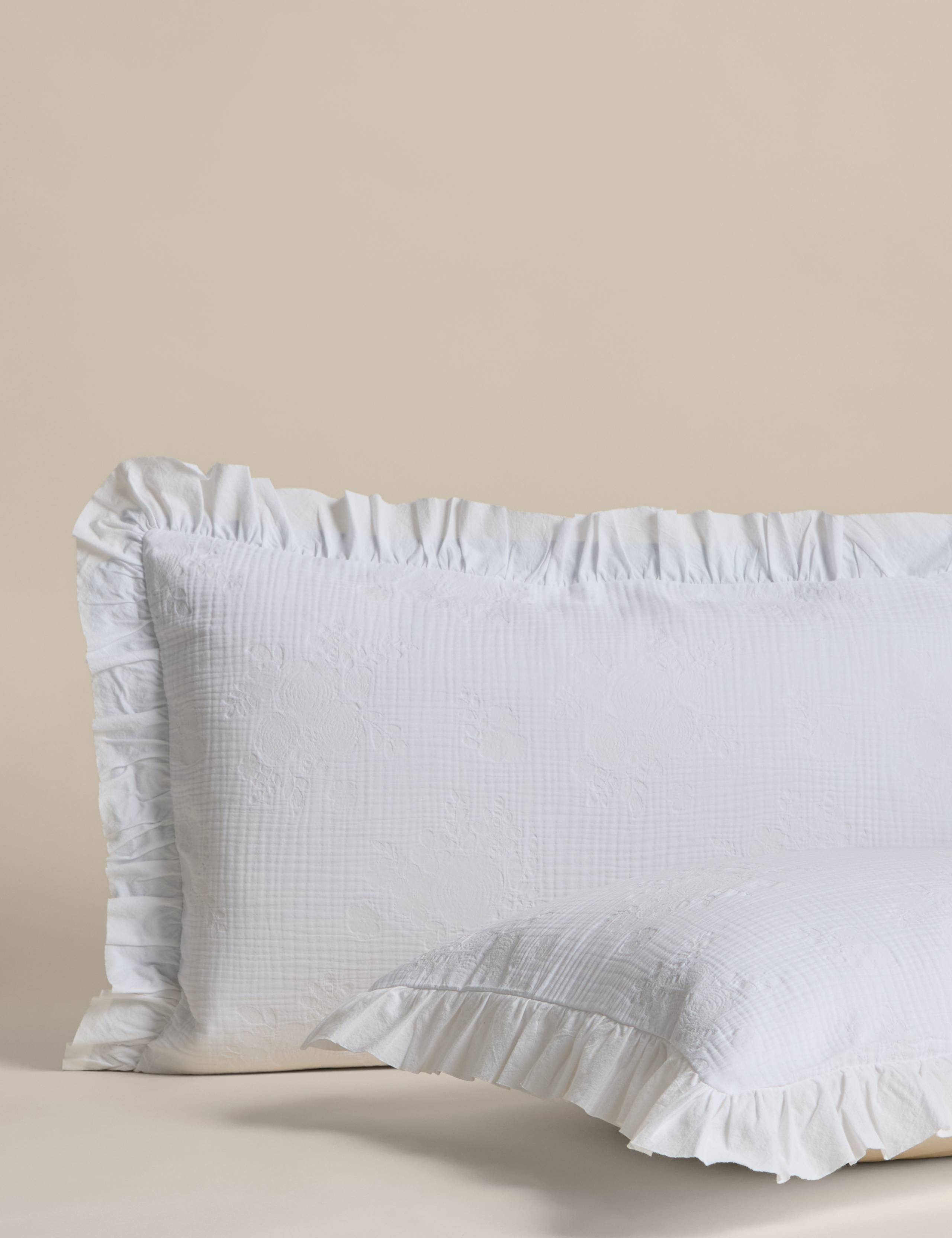 Pure Cotton Floral Jacquard Ruffle Bedding Set 3 of 6