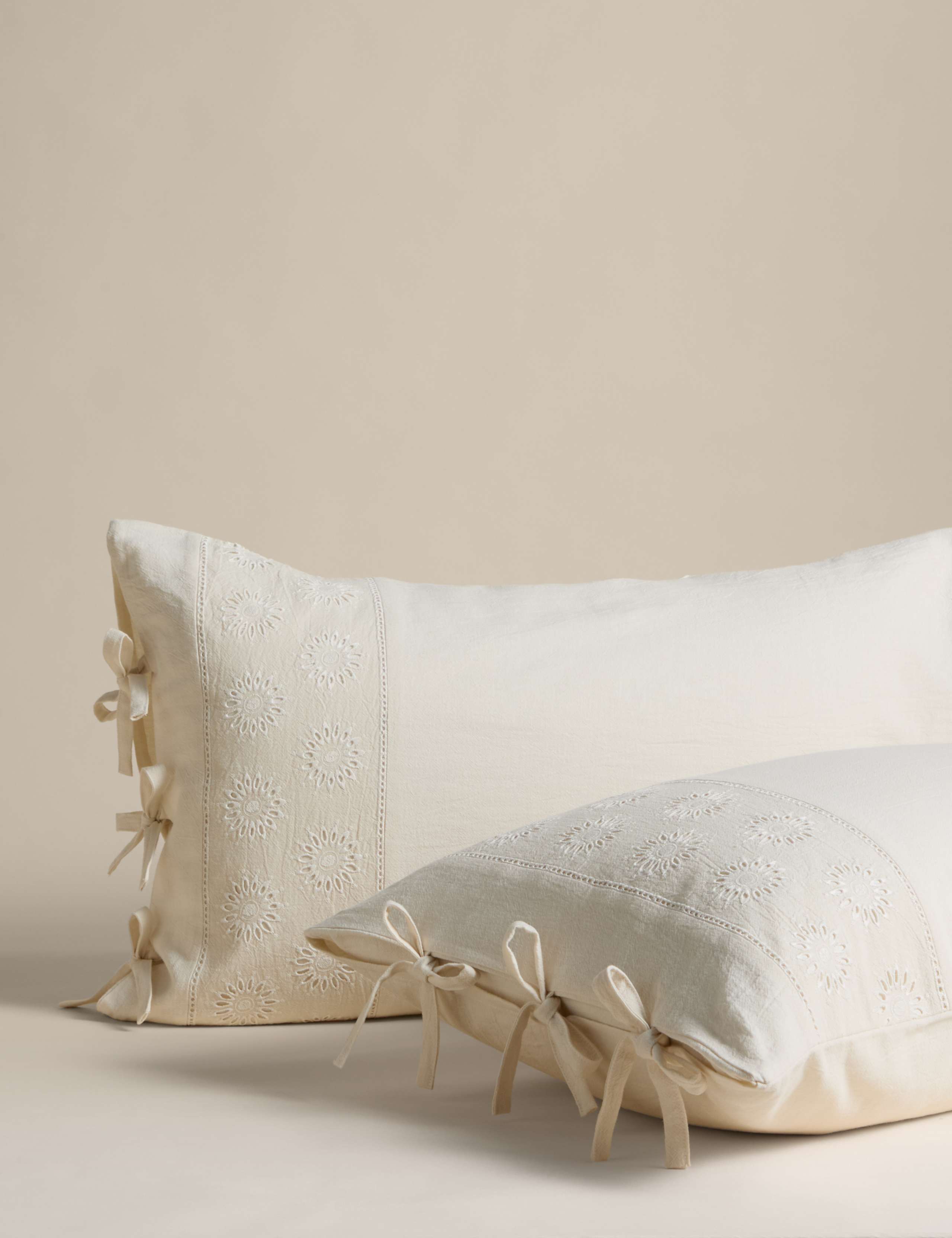 Linen Rich Schiffli Embroidered Bedding Set 3 of 5