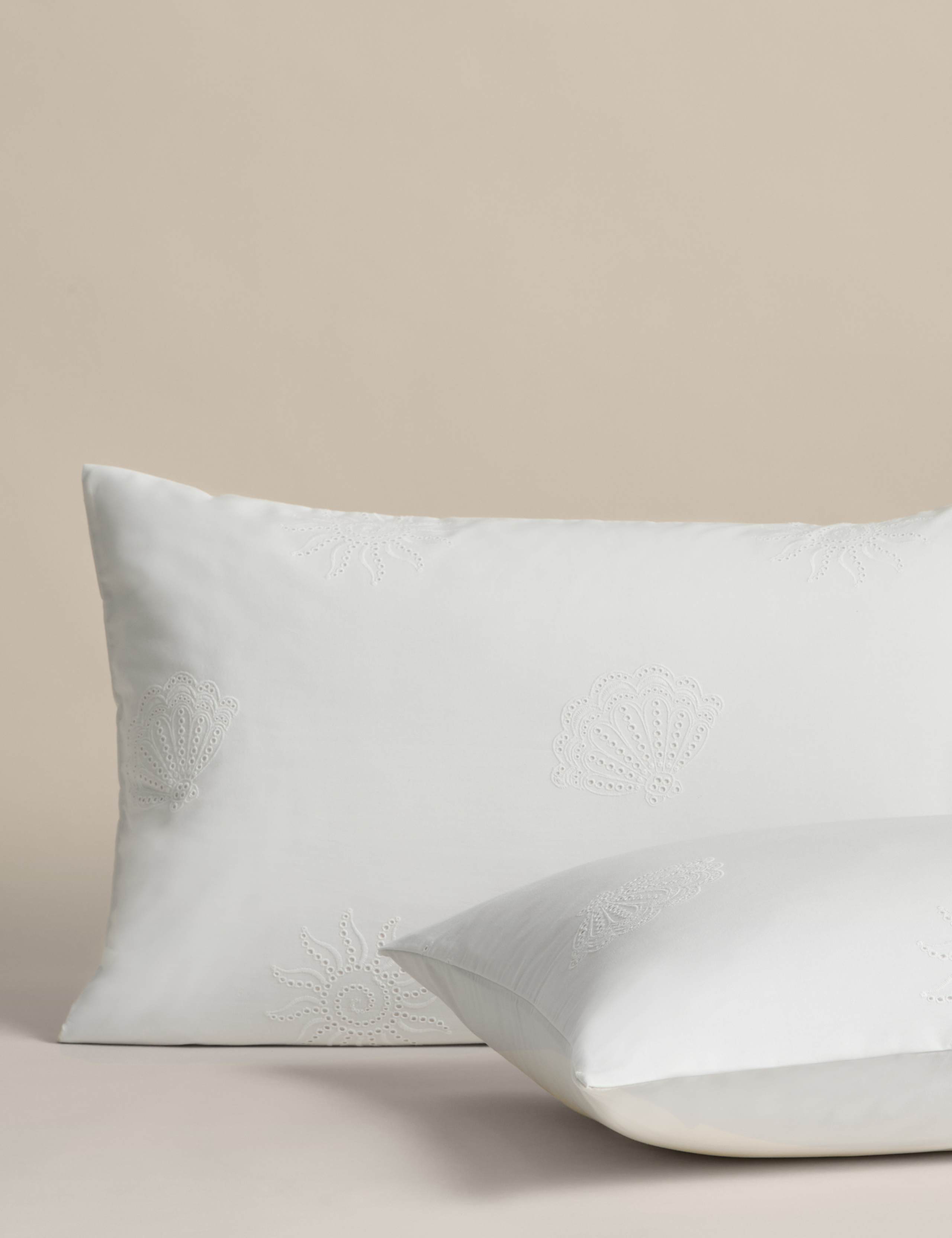 Pure Cotton Coastal Broderie Bedding Set 3 of 5