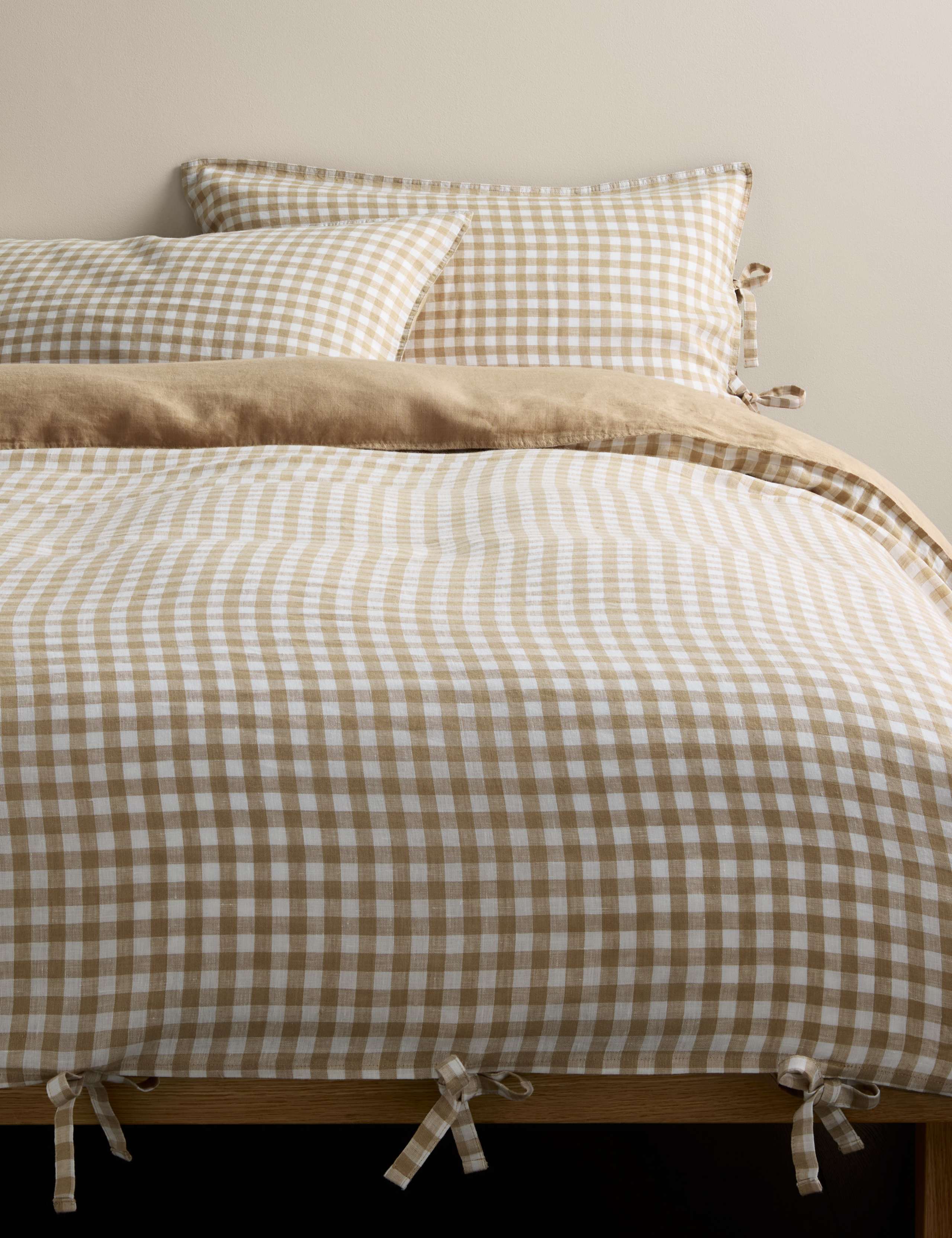 Pure Linen Gingham Bedset 1 of 5