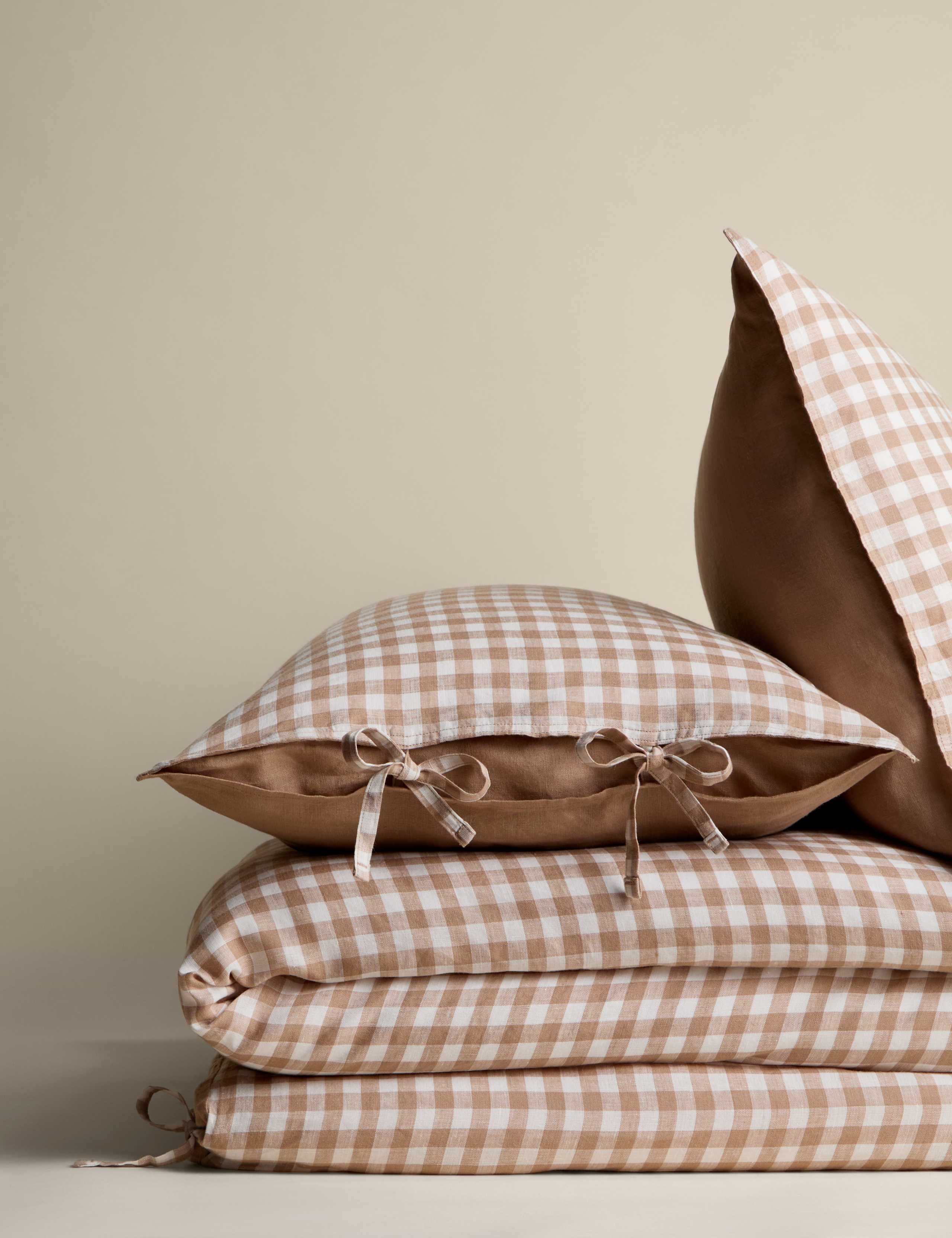 Pure Linen Gingham Bedset 2 of 5