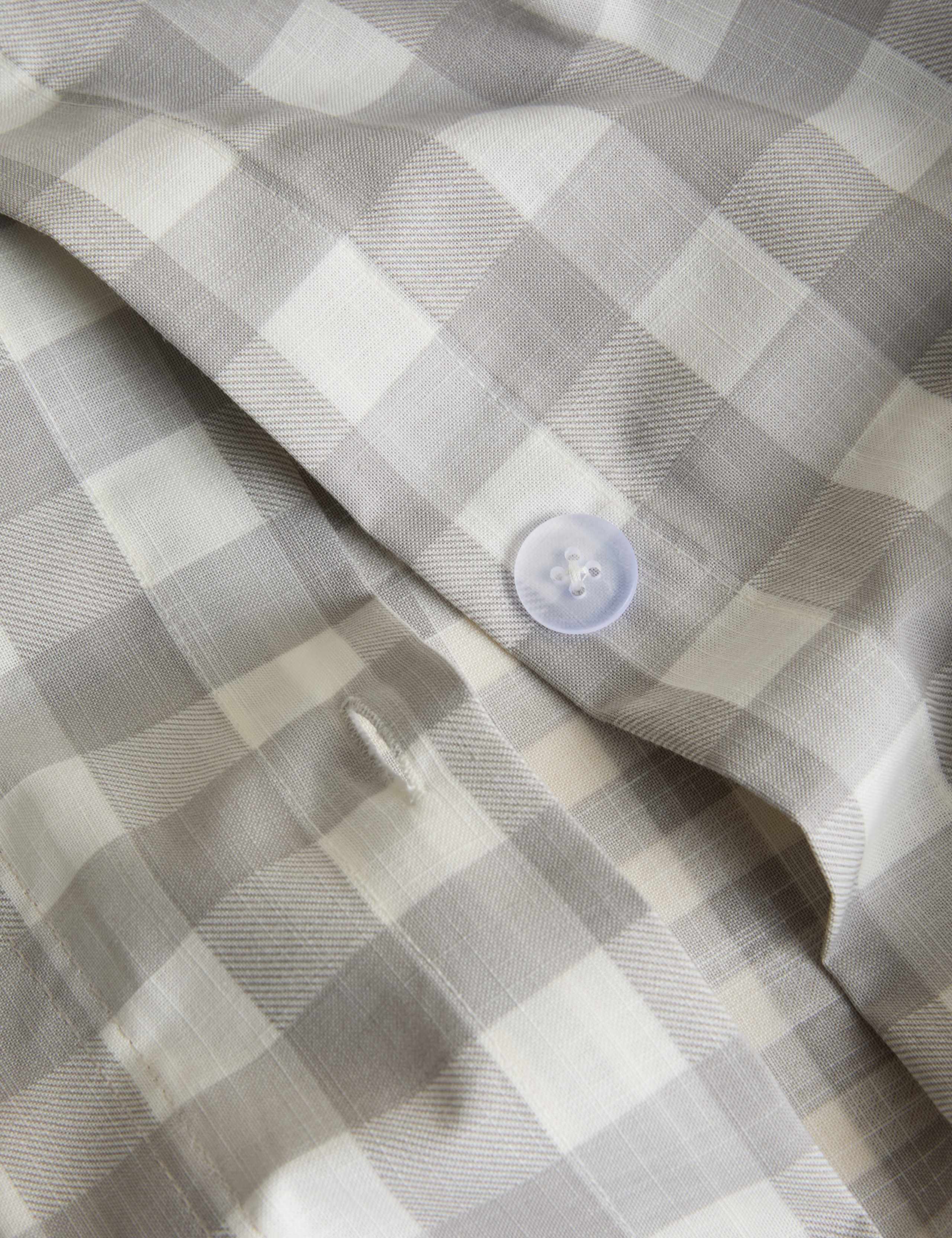 Pure Cotton Gingham Reversible Bedding Set 4 of 5