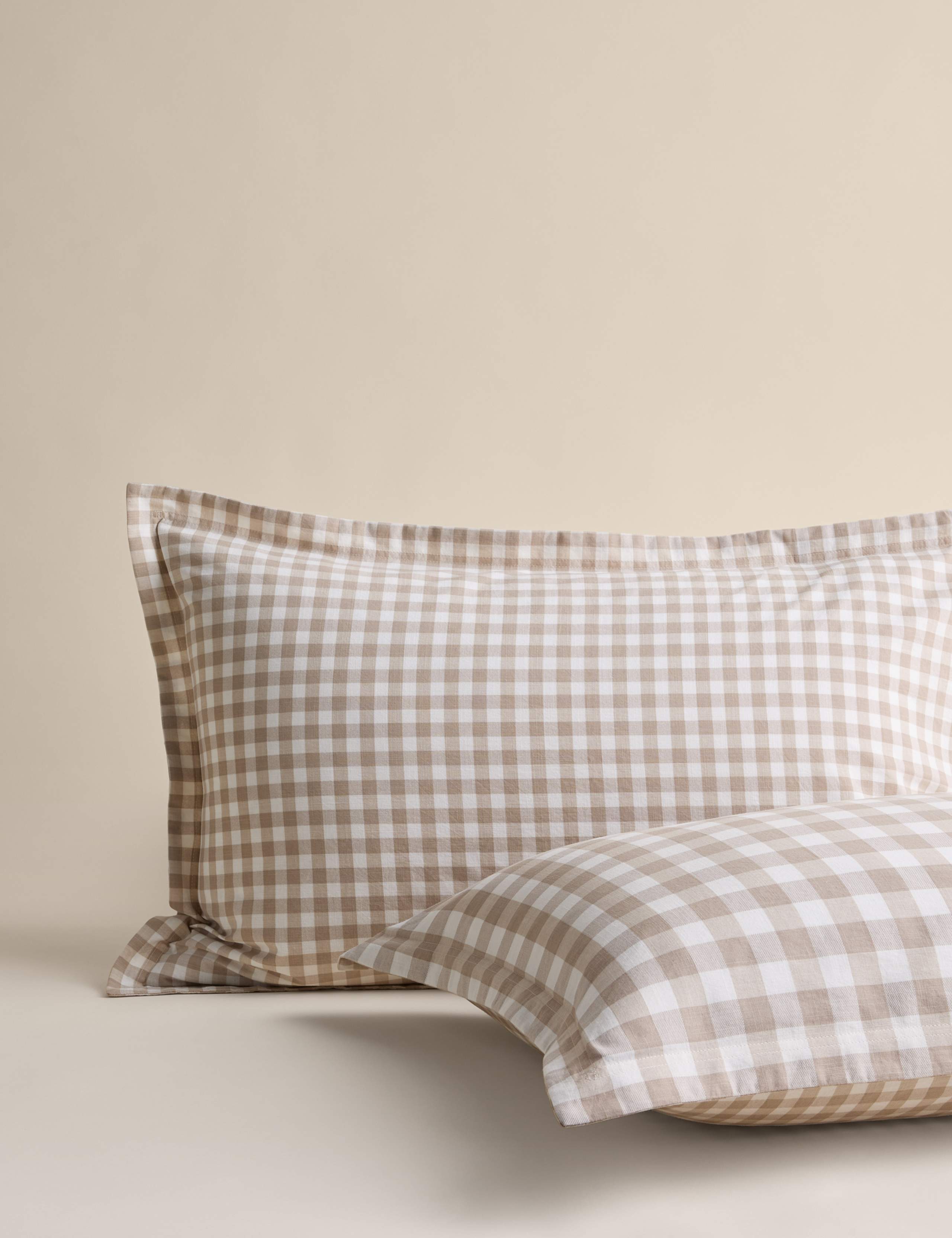 Pure Cotton Gingham Reversible Bedding Set 3 of 5