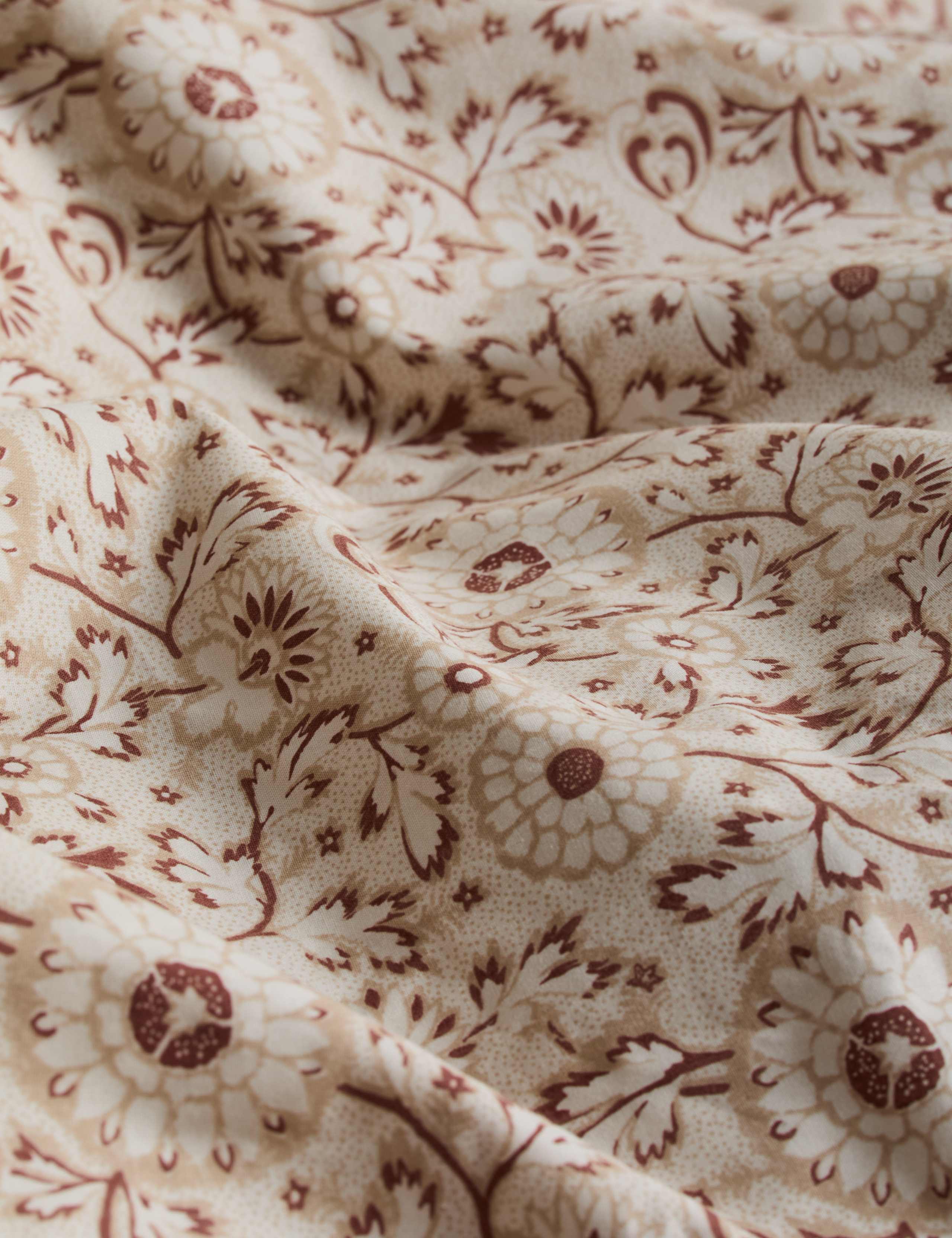 Cotton Rich Woodblock Floral Bedding Set 4 of 7