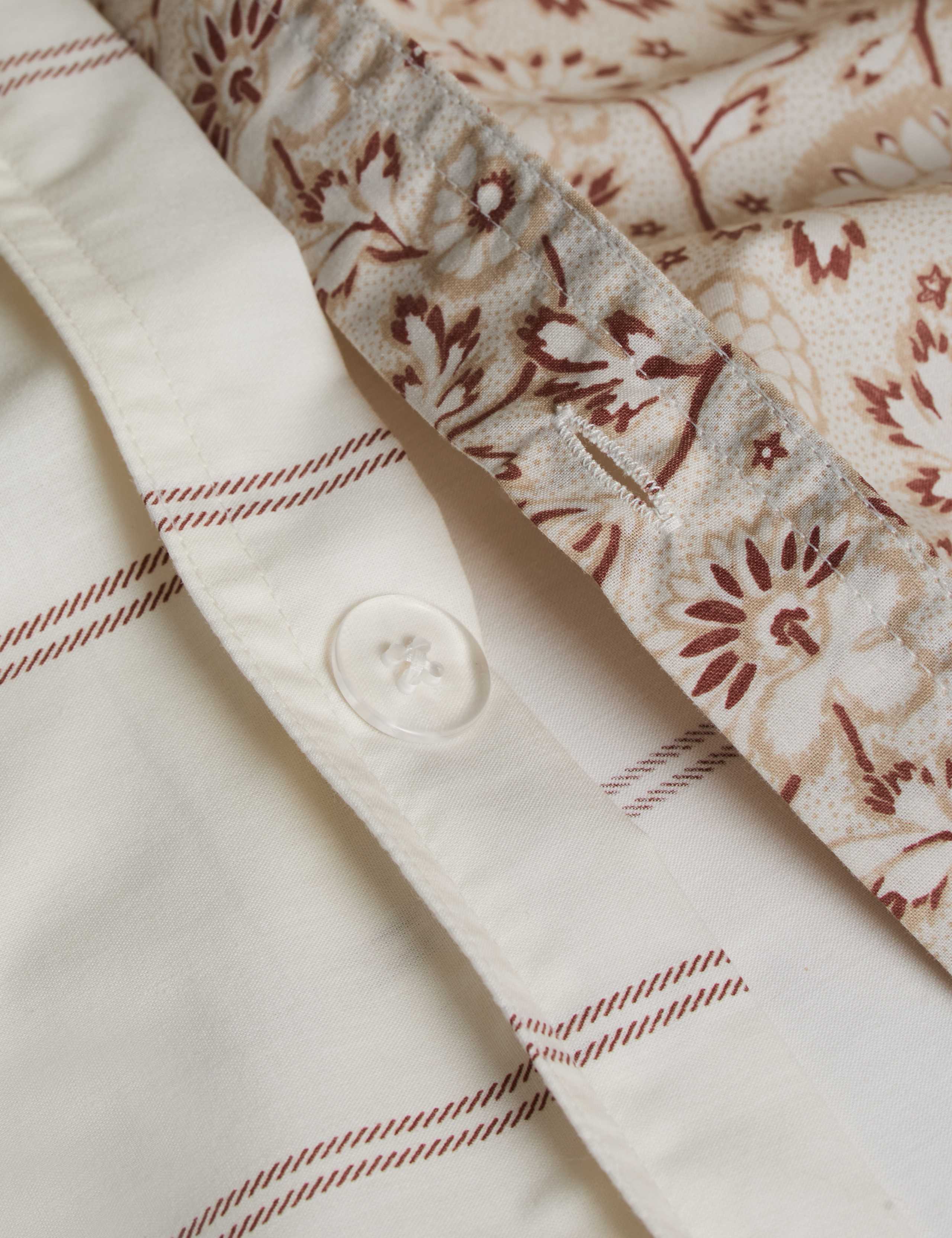 Cotton Rich Woodblock Floral Bedding Set 5 of 7