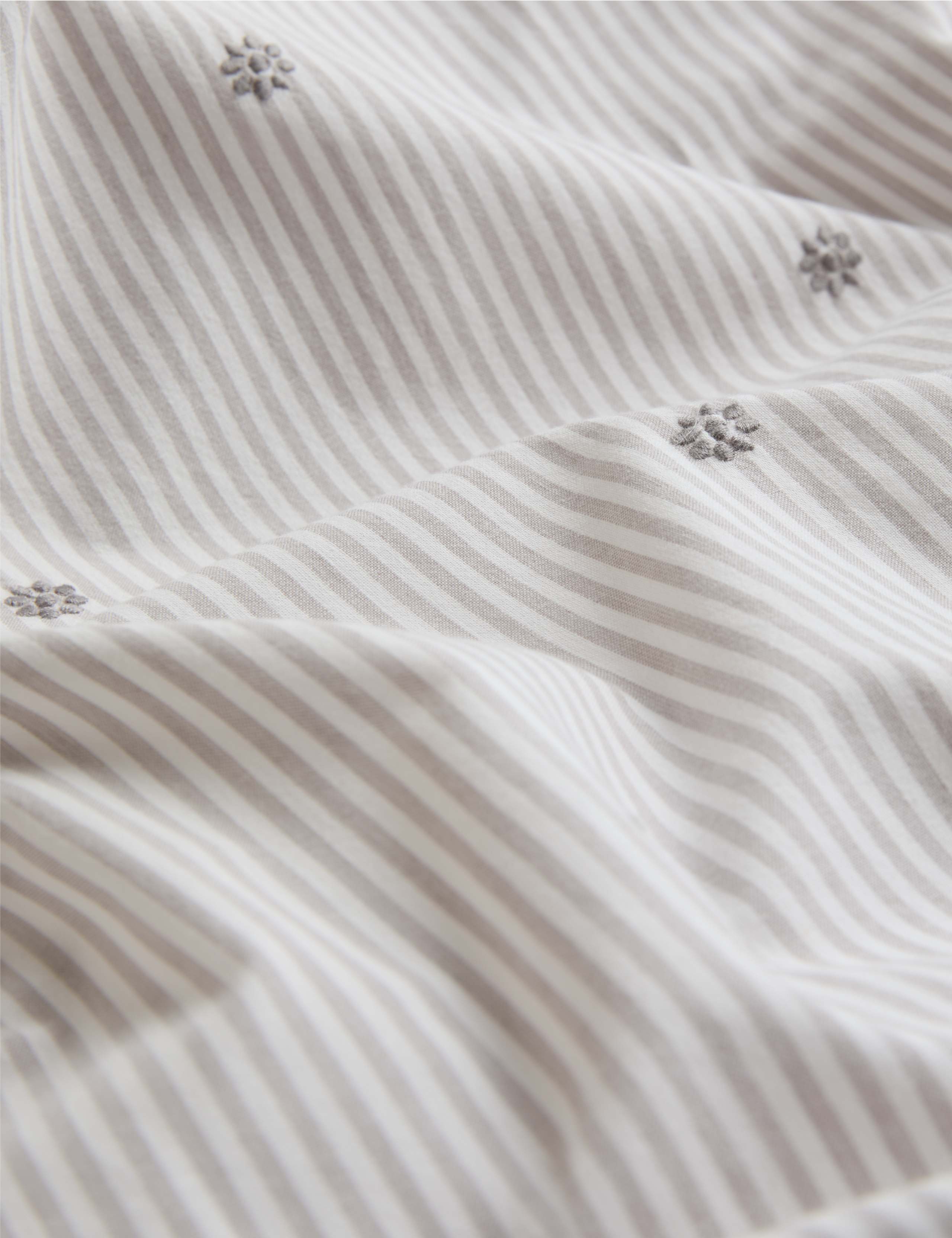 Pure Cotton Striped Embroidered Bedding Set 4 of 5
