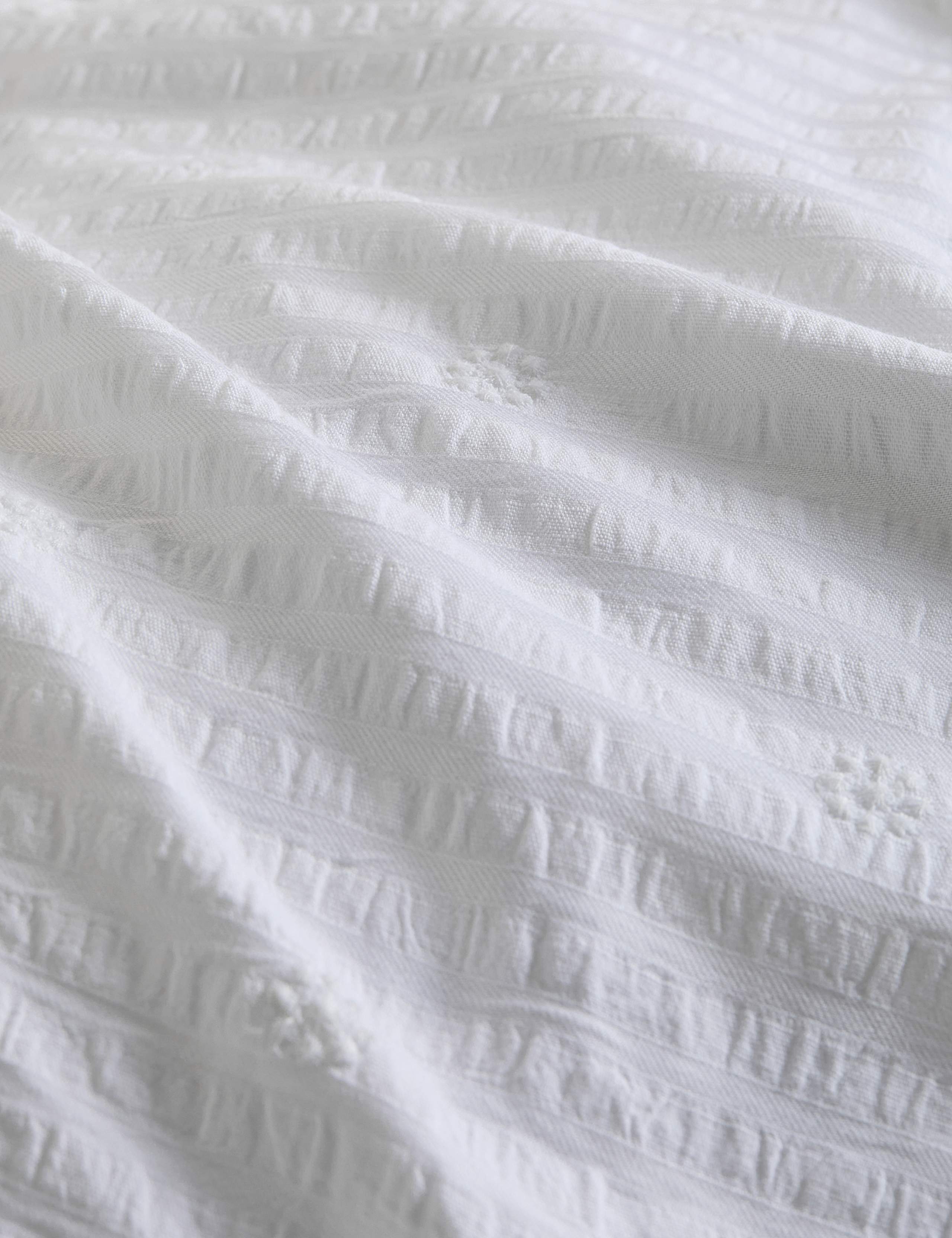 Embroidered Floral Seersucker Bedding Set 5 of 5