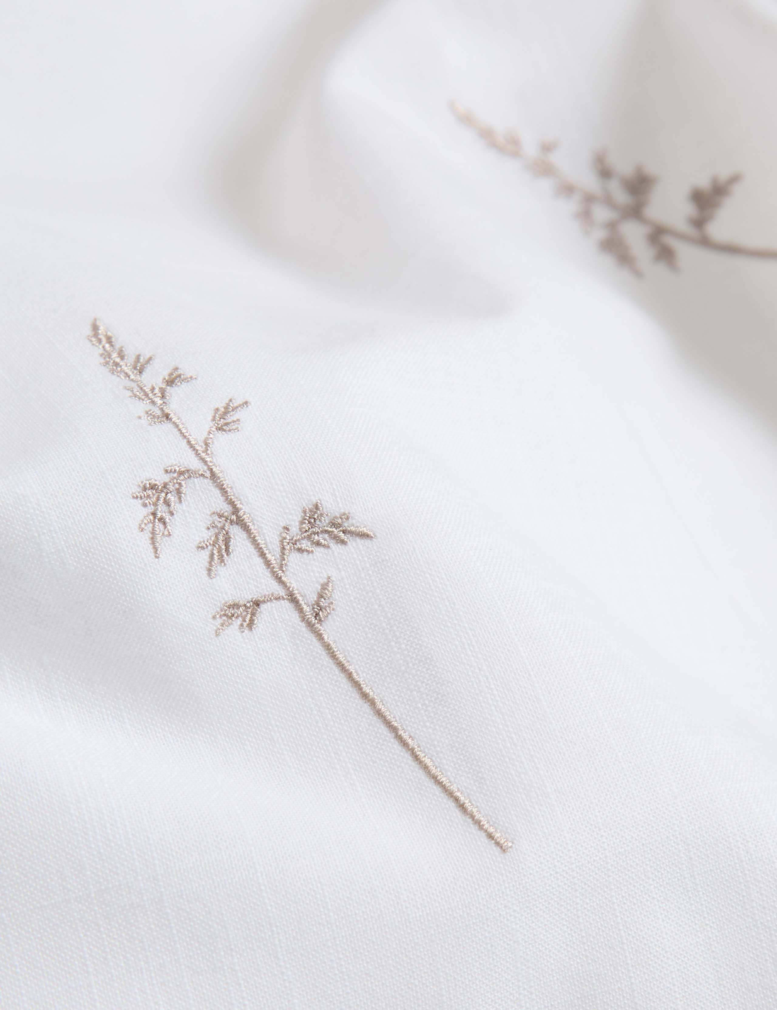 Pure Cotton Embroidered Sprig Bedding Set 4 of 4