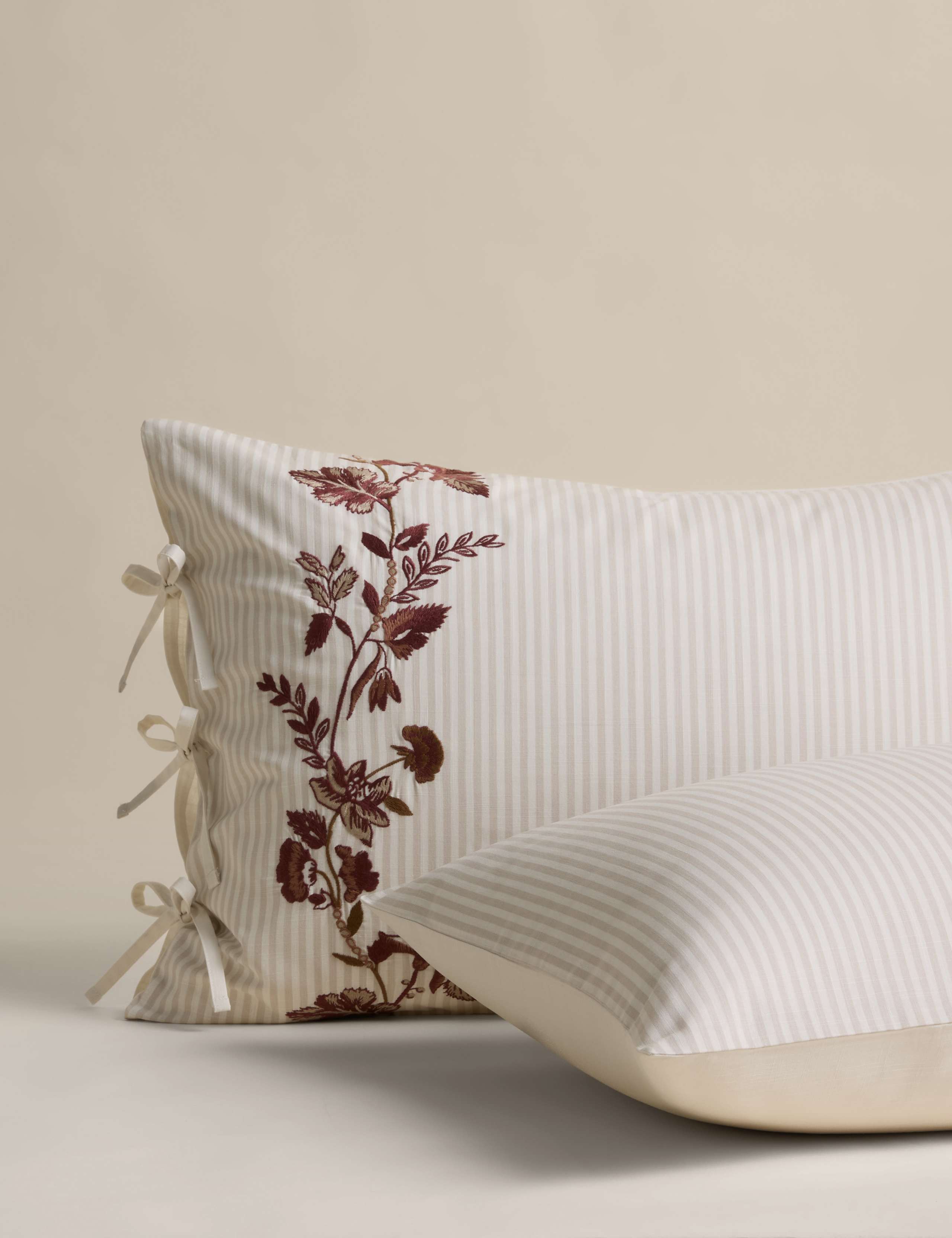 Linear Floral Embroidered Bedding Set 3 of 5