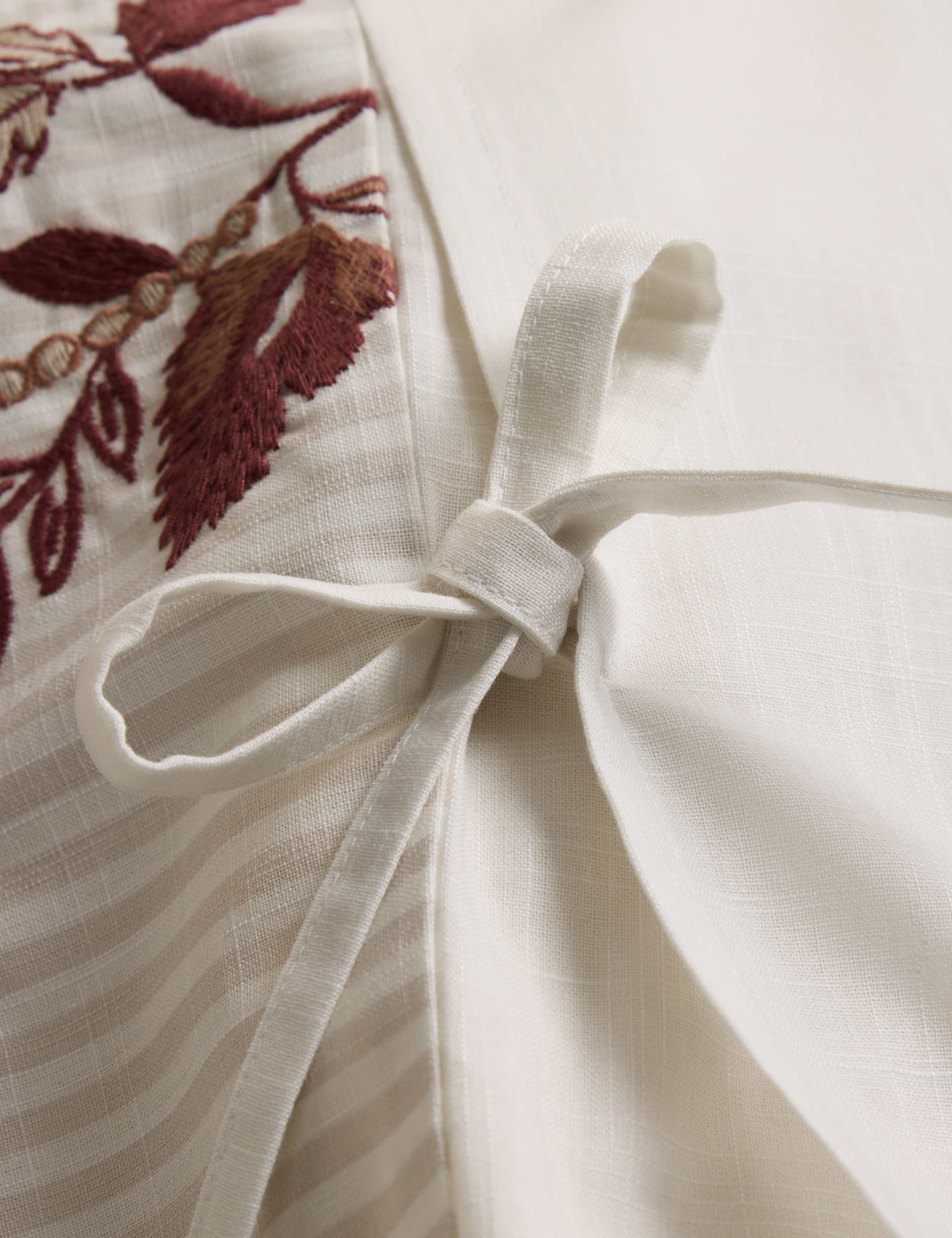 Linear Floral Embroidered Bedding Set 4 of 5